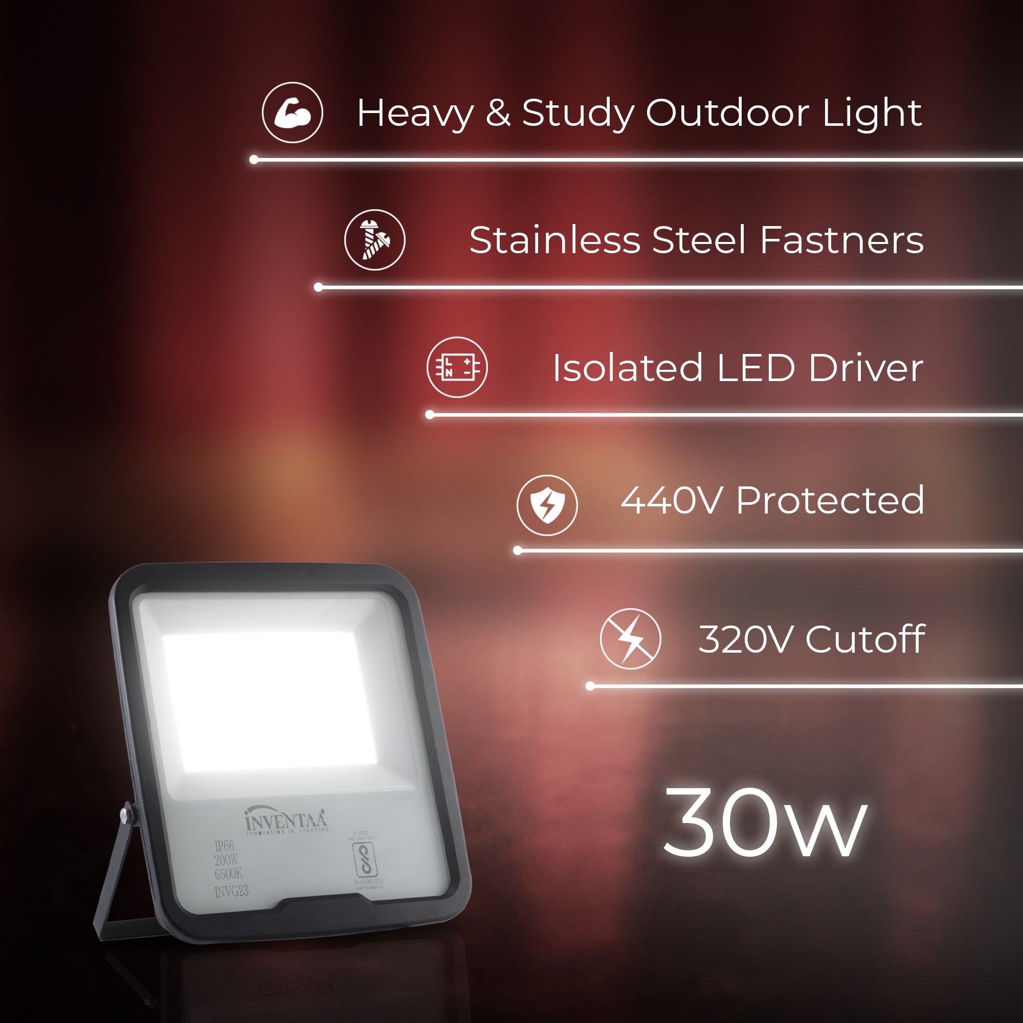 Specification of Fabra 30W led flood focus light #watts_30w
