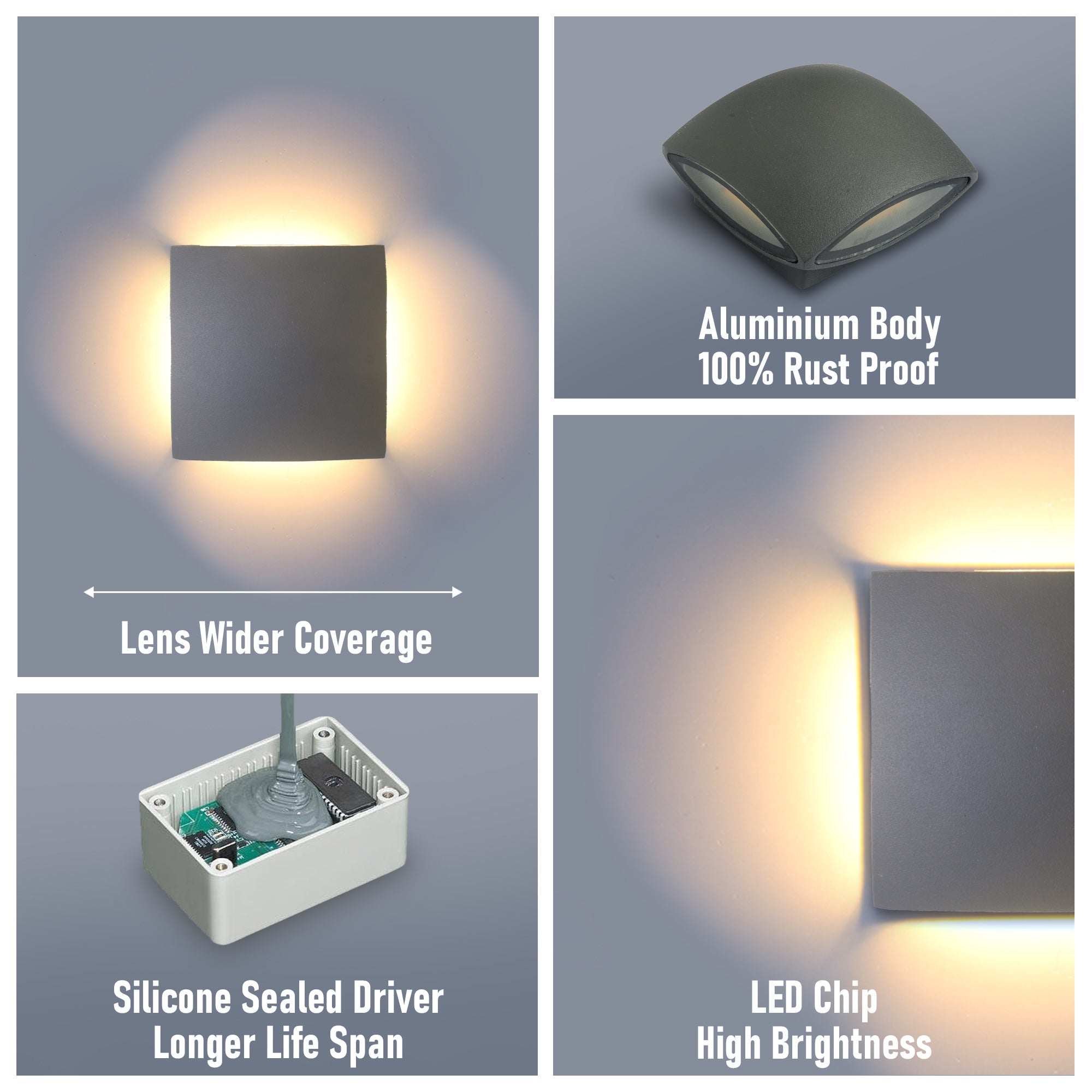 Specifications of Nini four way led wall light
