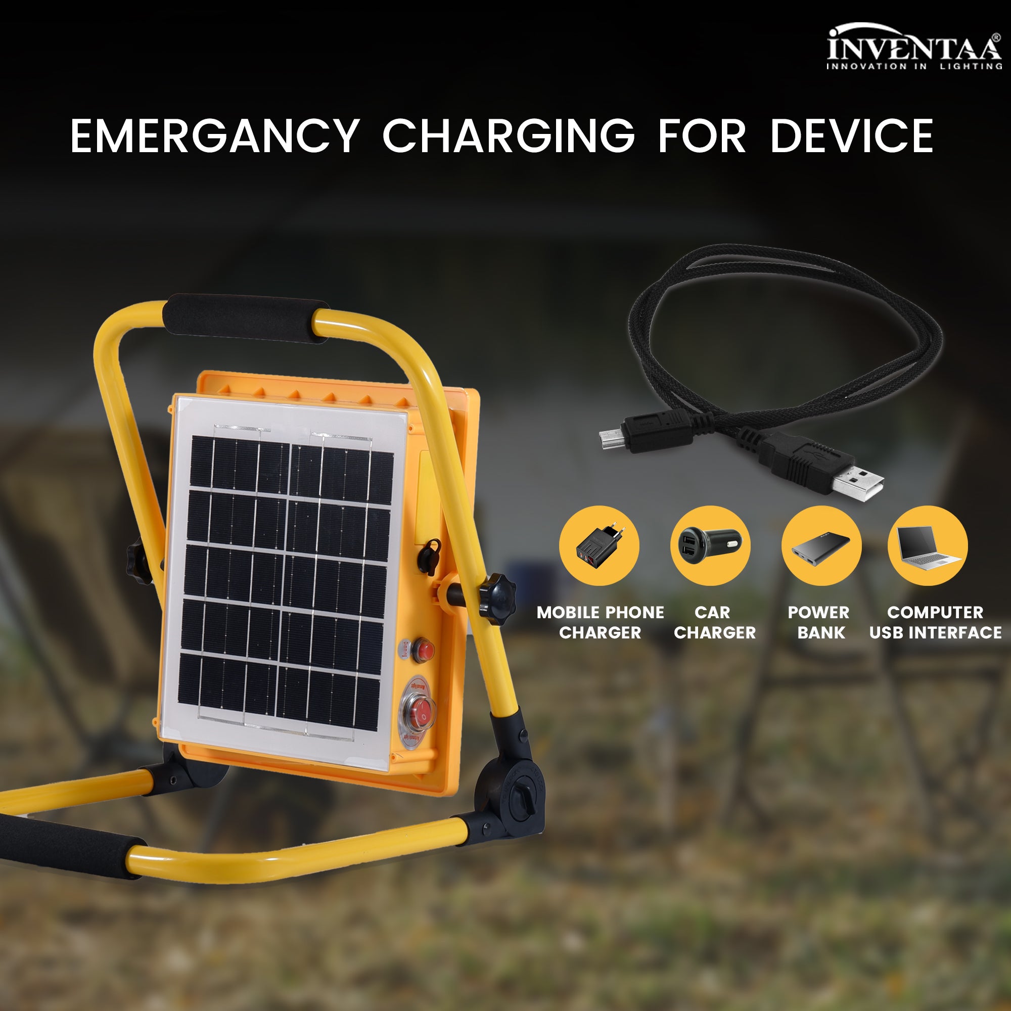 Stamina LED Solar Emergency Flood Light For Emergency Charging For Devices