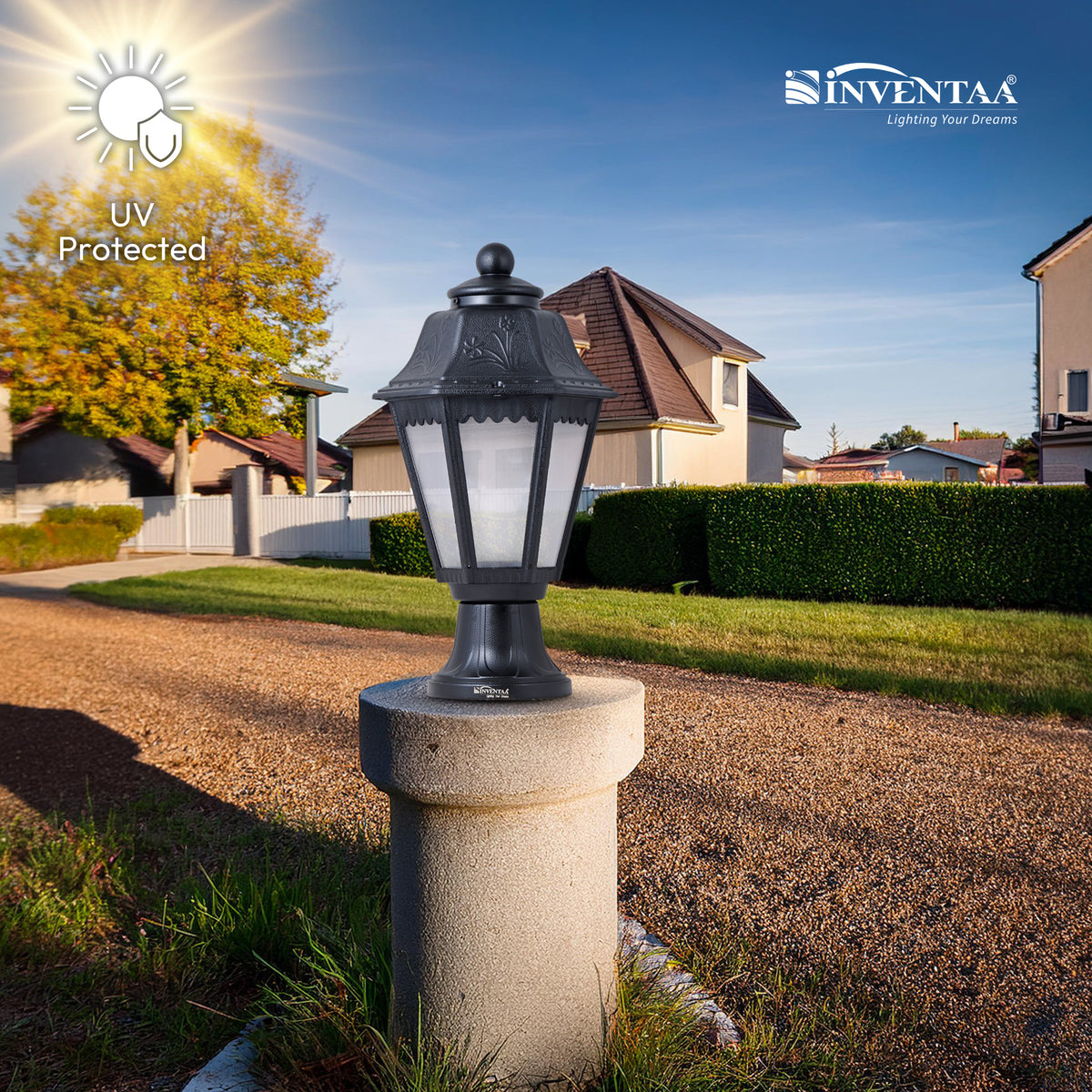 Tacita Modern 12W Outdoor Gate Pillar Light ? 3-in-1 LED (Cool-Warm-Neutral) Waterproof Post Top Wall Mount Light for Home Gate, Compound & Boundary Wall