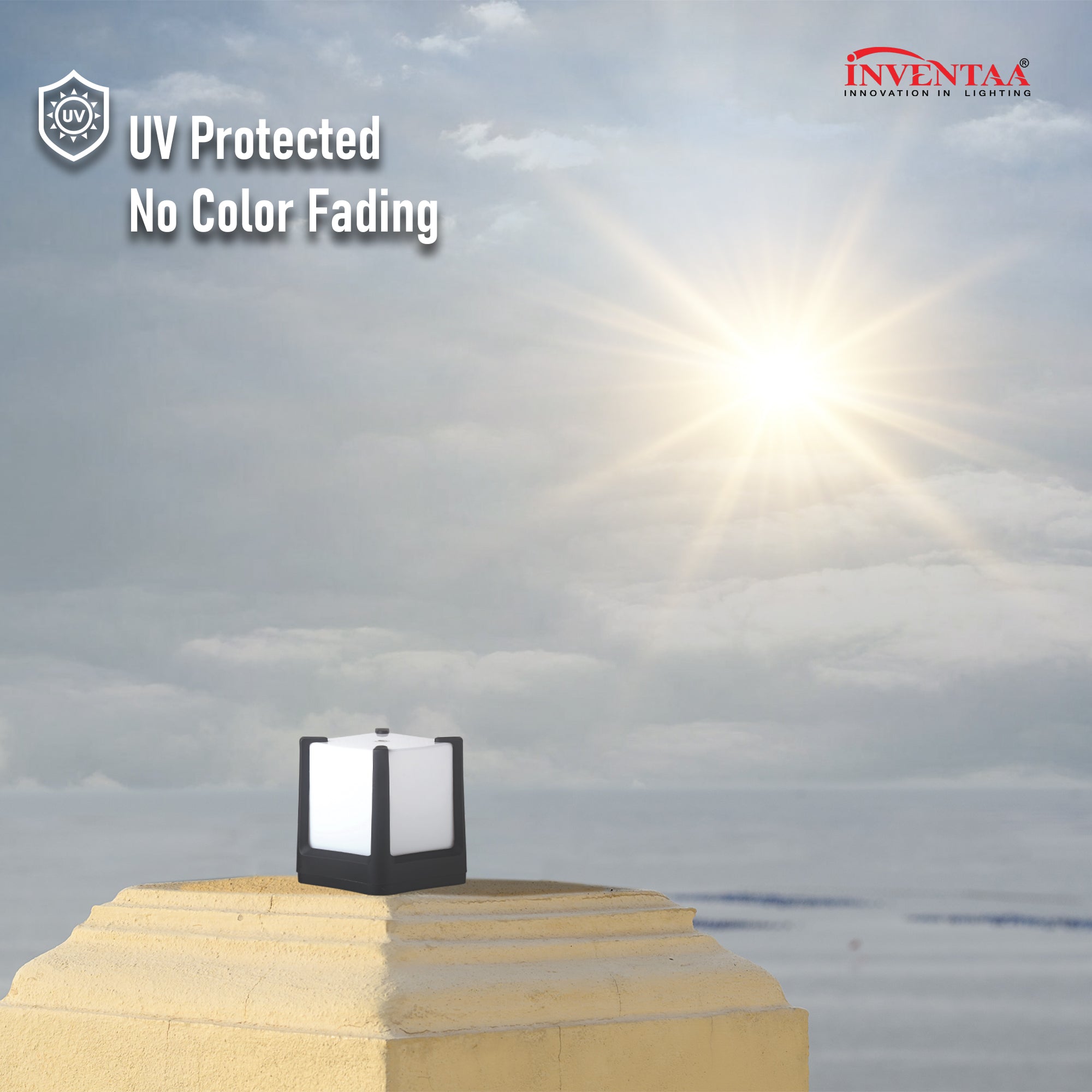 UV-protected entrance light for home with no color fading in sunlight