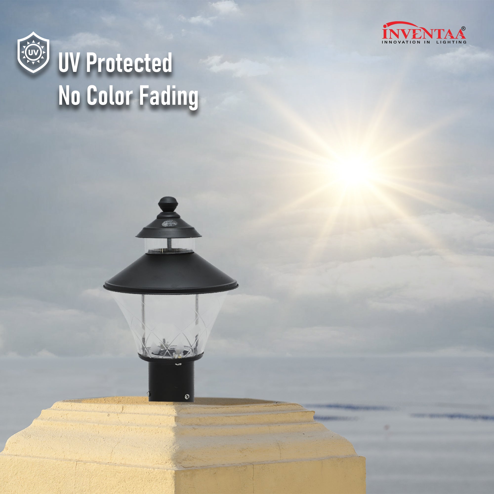 UV protected entrance gate lights with durable LED lamp design #color_ss gloss clear