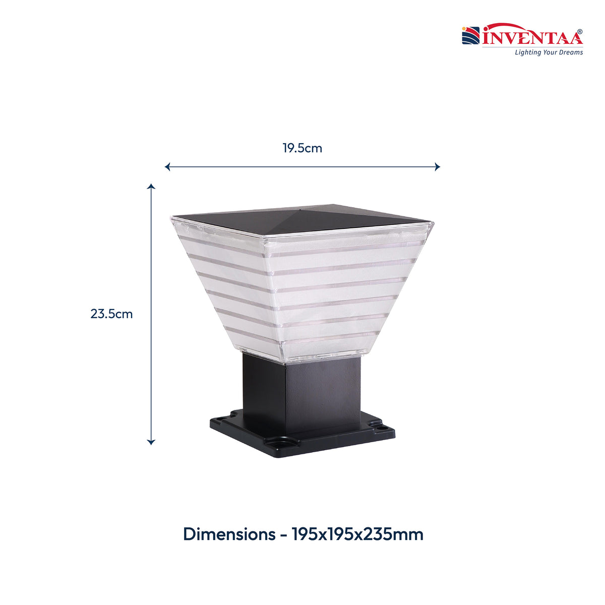 Villa 12W Fancy Outdoor Gate Light 3-in-1 LED (Cool-Warm-Neutral) | Waterproof Decorative Gate Pillar Lamp for Home Compound Wall | Inventaa