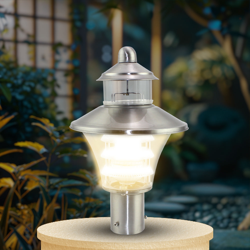 Viva LH Silver Satin LED Gate Light Warm White | Best LED Gate Light Model Online at affordable price Online #color_ Silver Satin Trio Luv Clear