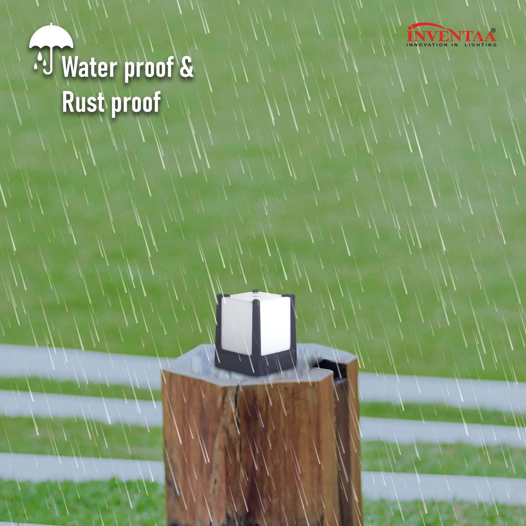 Waterproof rustproof fancy gate light with modern square design for outdoors