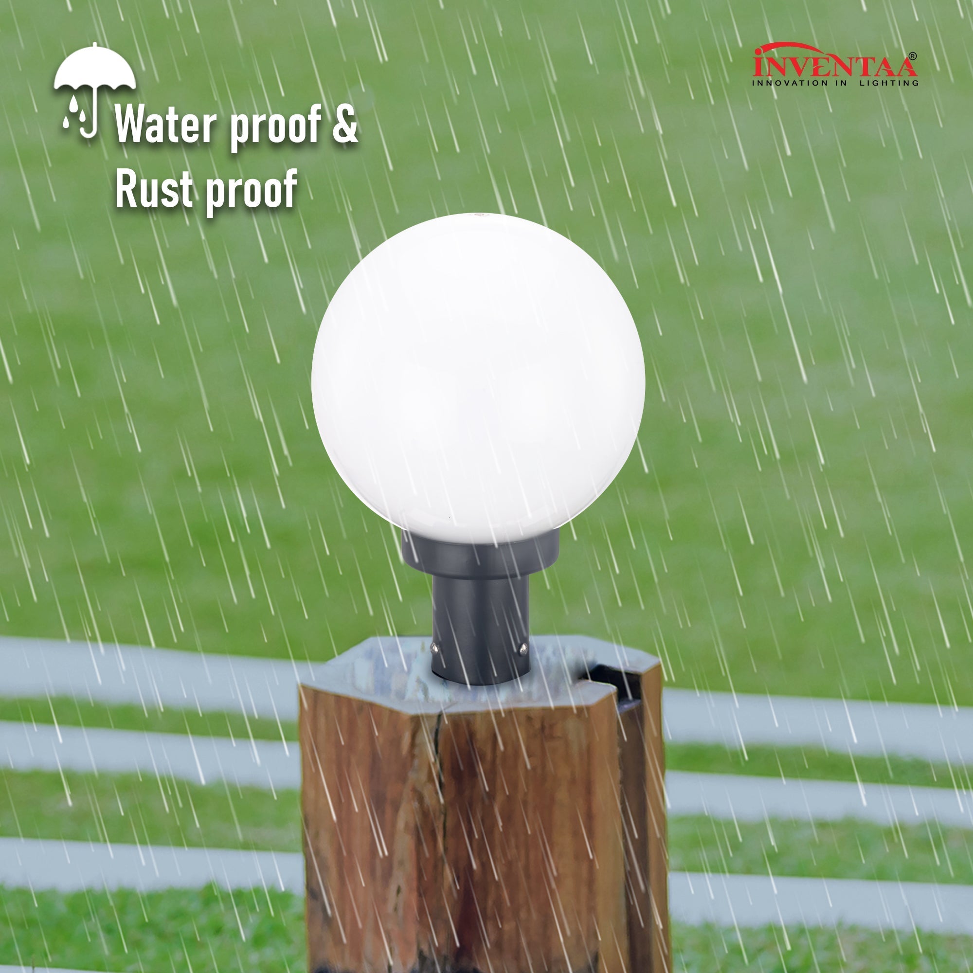 Waterproof Resistant Globe PC 18W LED Gate Light #color_white