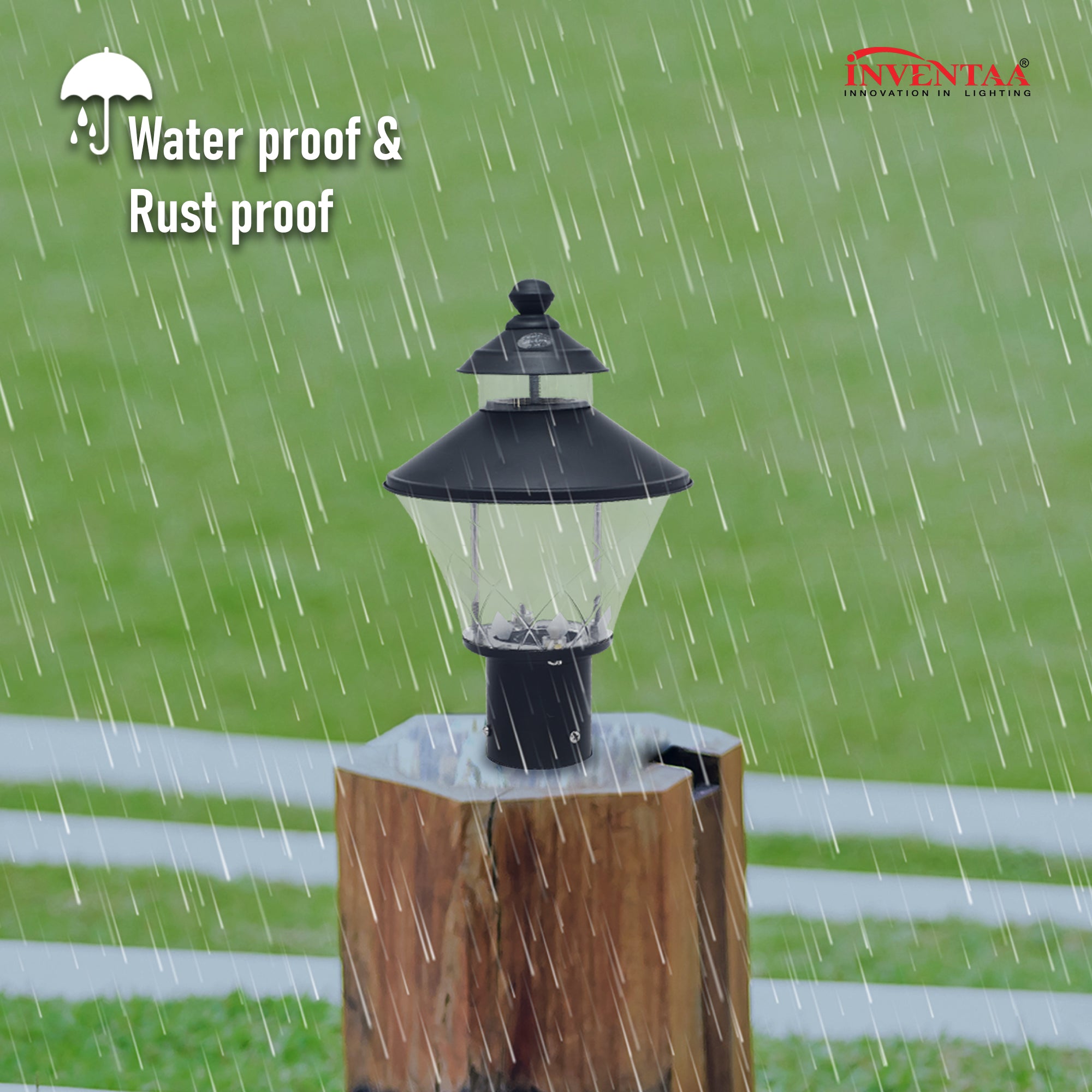 Waterproof rustproof outdoor lights for gate pillars entrance  #color_ss gloss clear