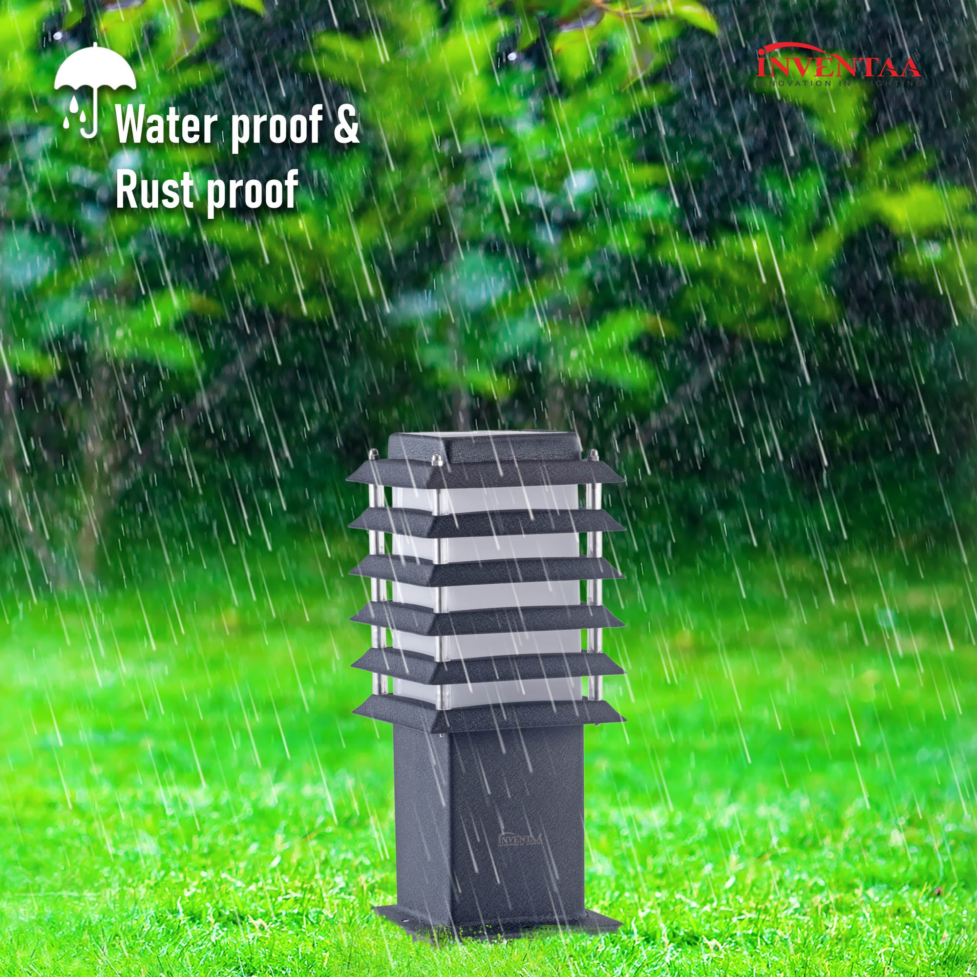 Riya 2 feet led garden bollard light featuring its rustproof and waterproof for outdoor lighting use #size_2 feet