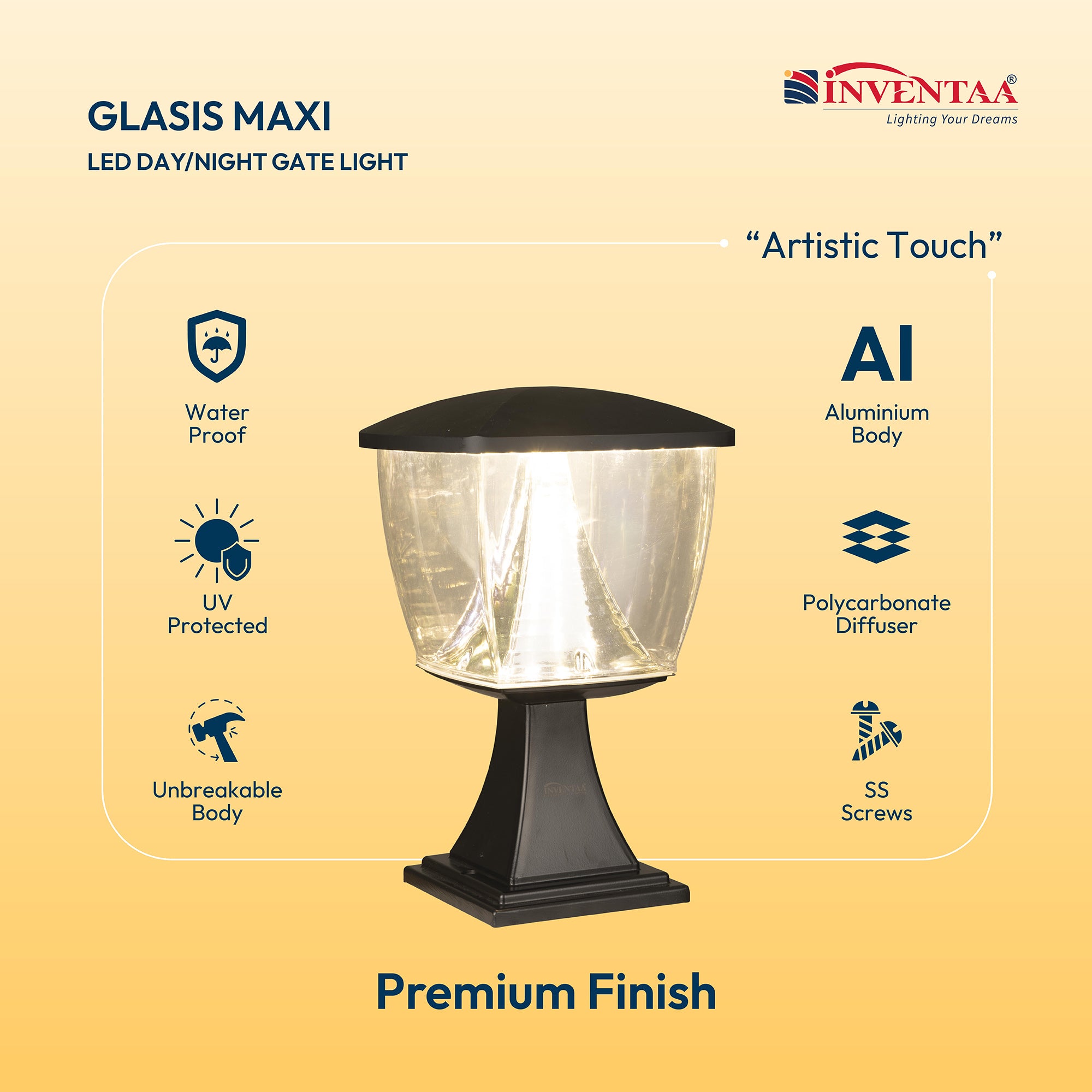 Waterproof Resistant Smart Glasis Maxi LED Gate Light Emitting Warm White Glow #bulb options_warm
