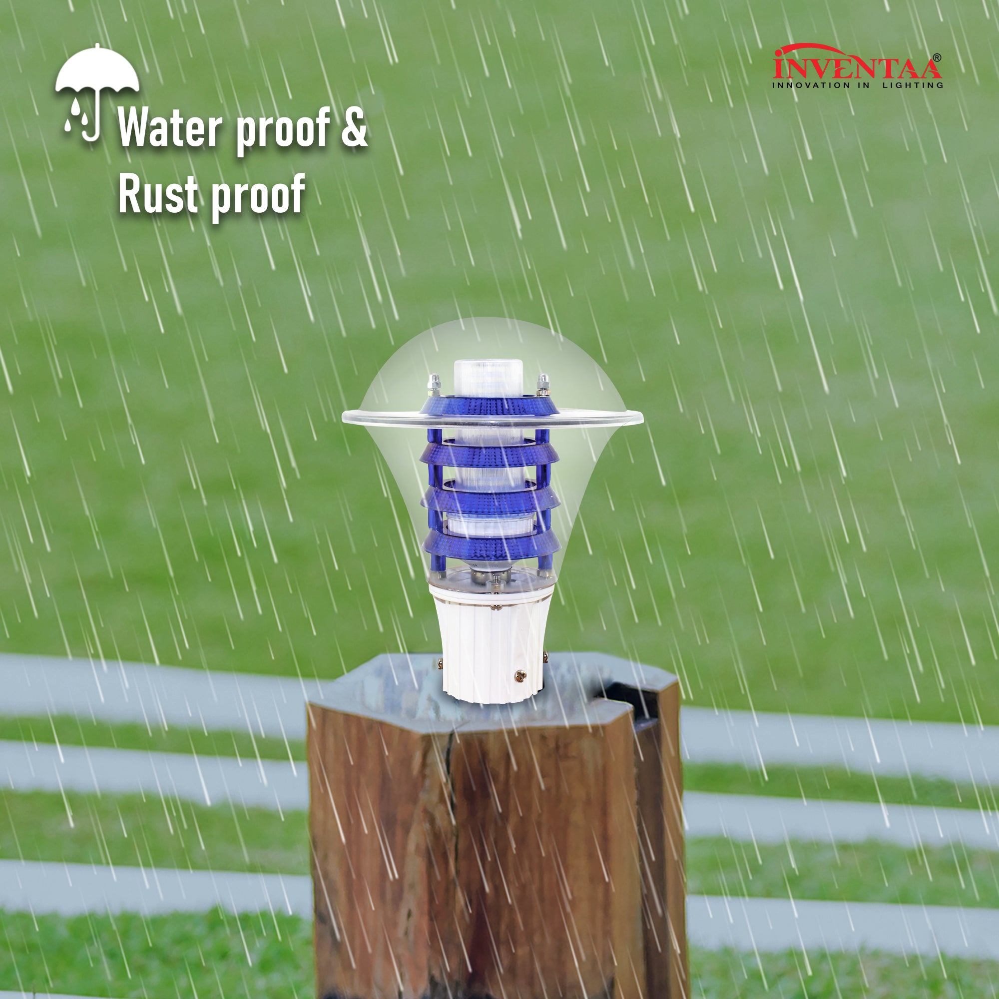 Waterproof resistant Viva pc led gate light with warm white led bulb #bulb options_warm