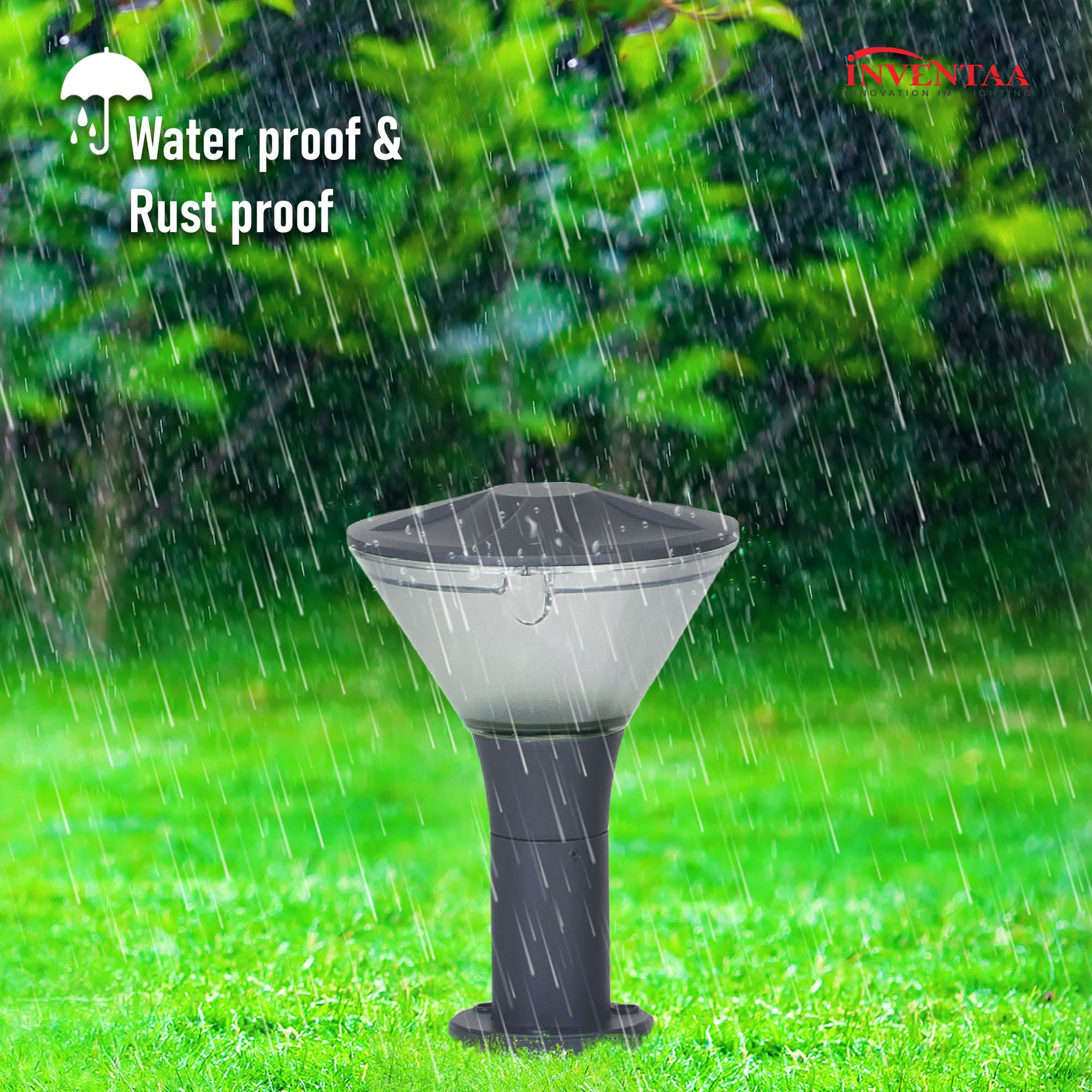 Yash 2 feet led garden bollard light featuring its rustproof and waterproof resistance for outdoor lighting use #size_2 feet