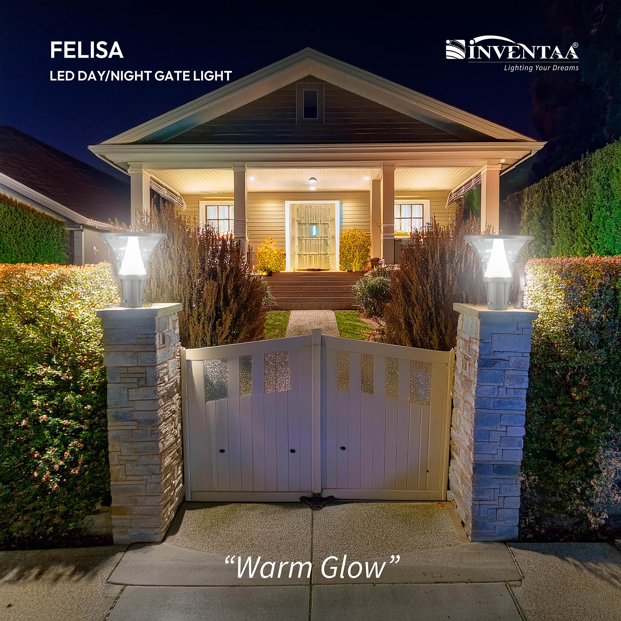 Smart Felisa LED Gate Light Installed On Home Entrance #bulb options_cool