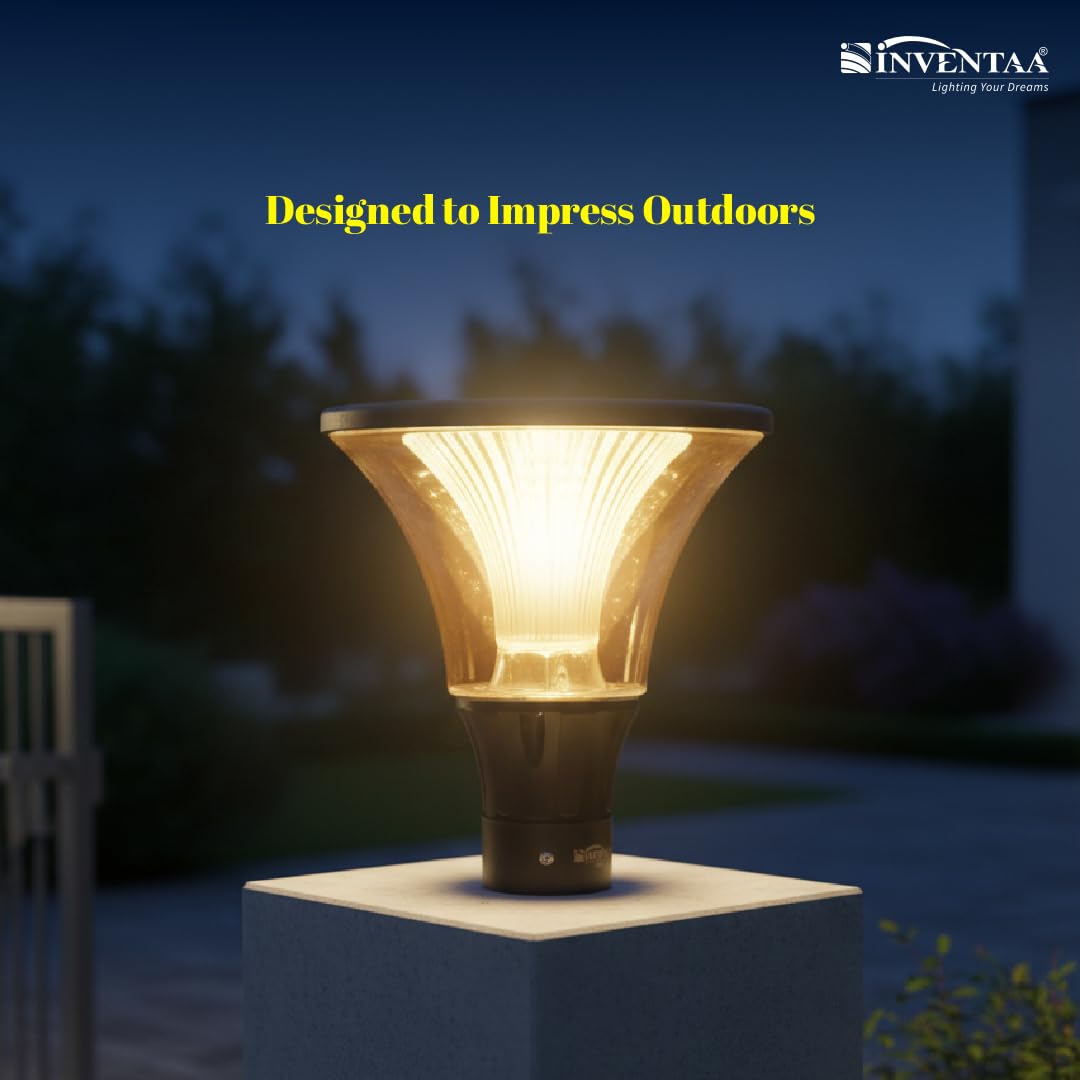 Prisma 12W Outdoor Gate Pillar Light? 3-in-1 LED (Cool,Warm and Neutral) | Waterproof Post Top Wall Mount Light for Home Gate, Compound & Boundary Wall