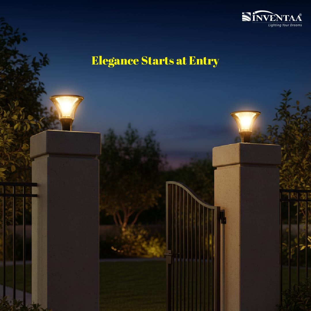 Prisma 12W Outdoor Gate Pillar Light? 3-in-1 LED (Cool,Warm and Neutral) | Waterproof Post Top Wall Mount Light for Home Gate, Compound & Boundary Wall