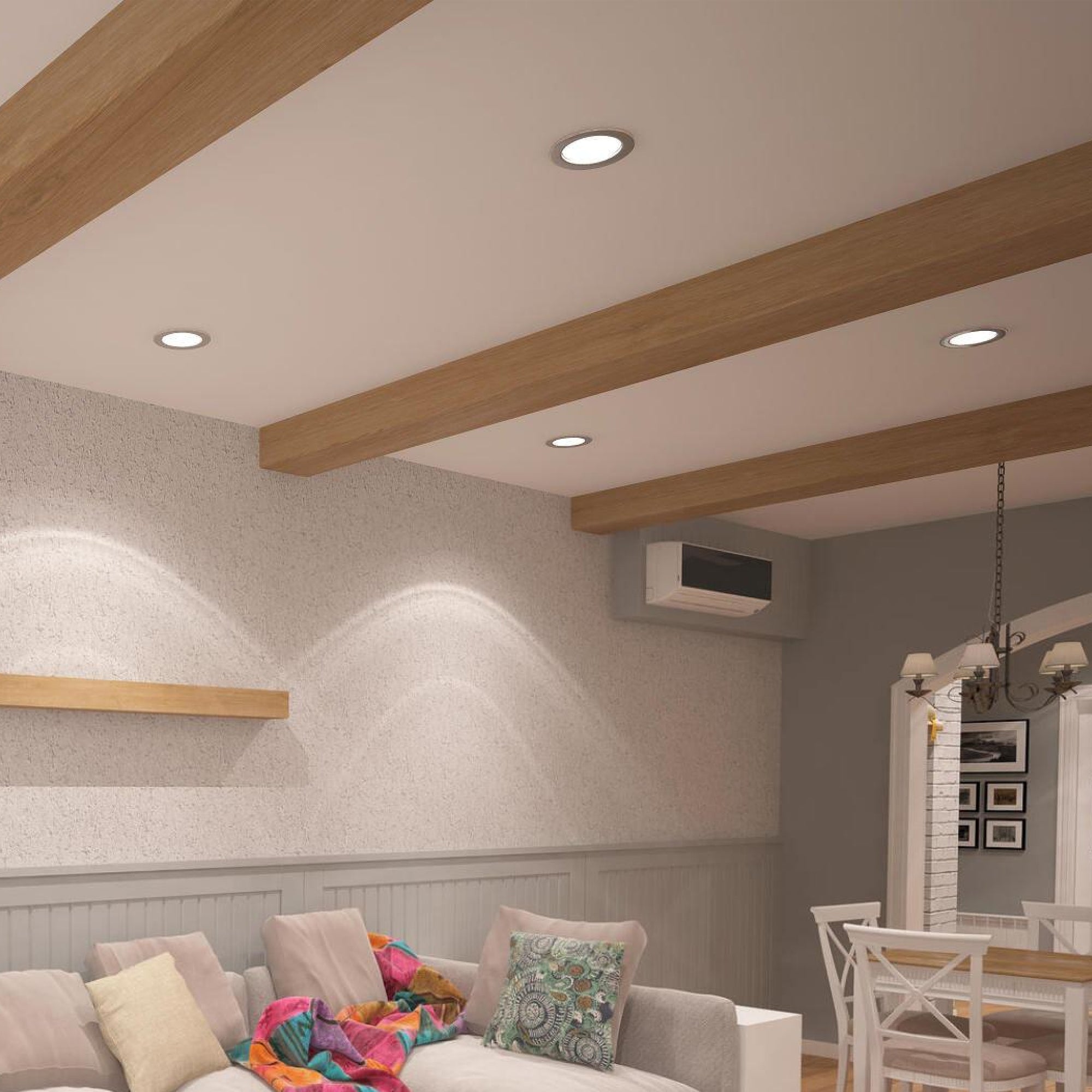 Eligio Round 8W LED Panel Light Installed On Living Room #watts_8w