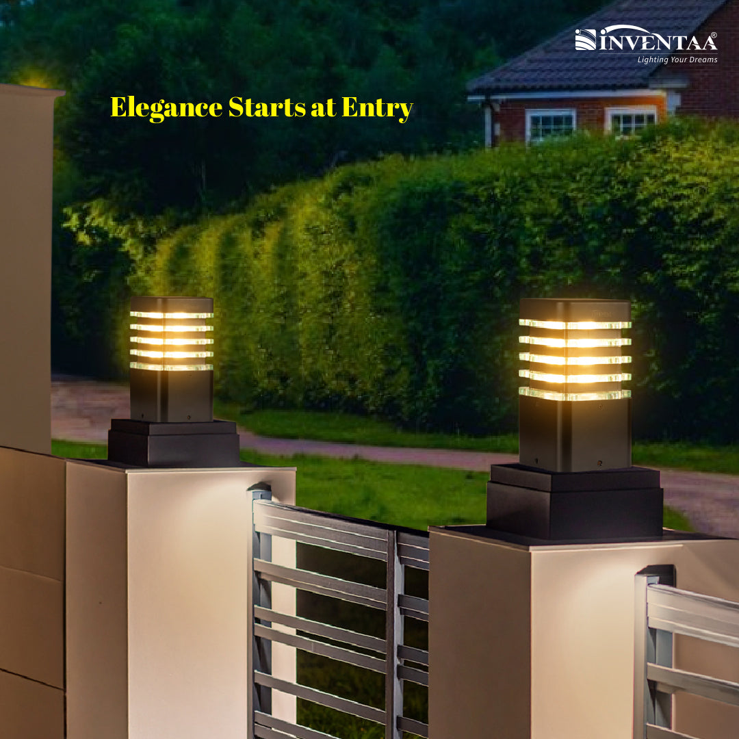 Eberta 5" 12W Outside Gate Lights - LED Square Gate Light for Modern Design