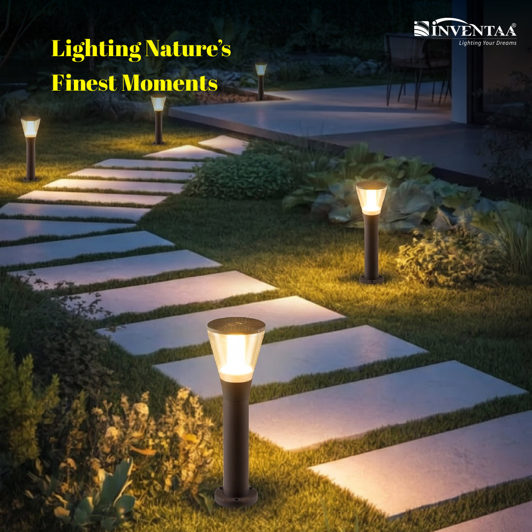 Olivia Stem 3 in 1  LED Bollard Light - INVENTAA Garden Lights