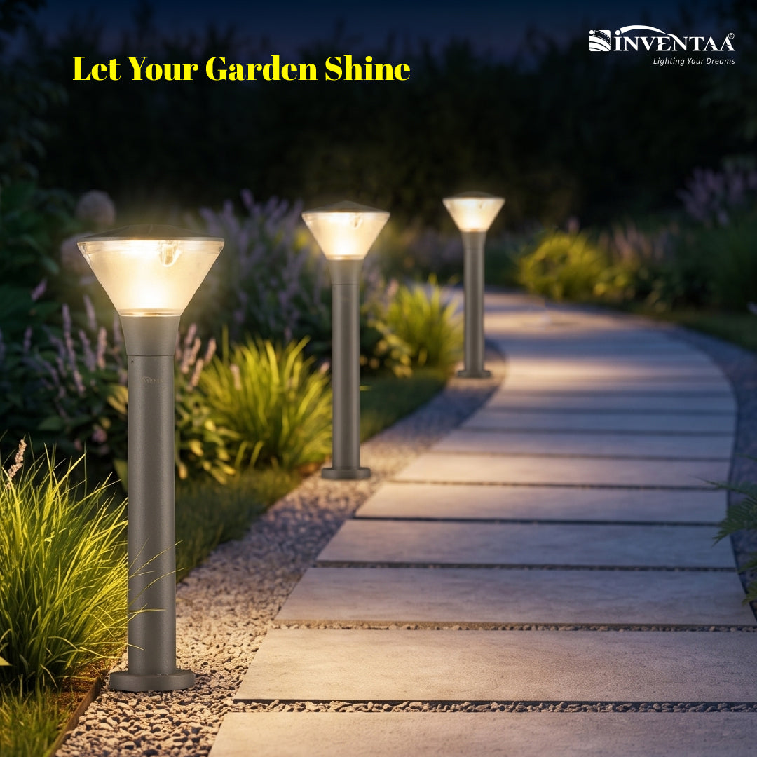 Yash 3 in 1  LED Bollard Light - INVENTAA Garden Lights