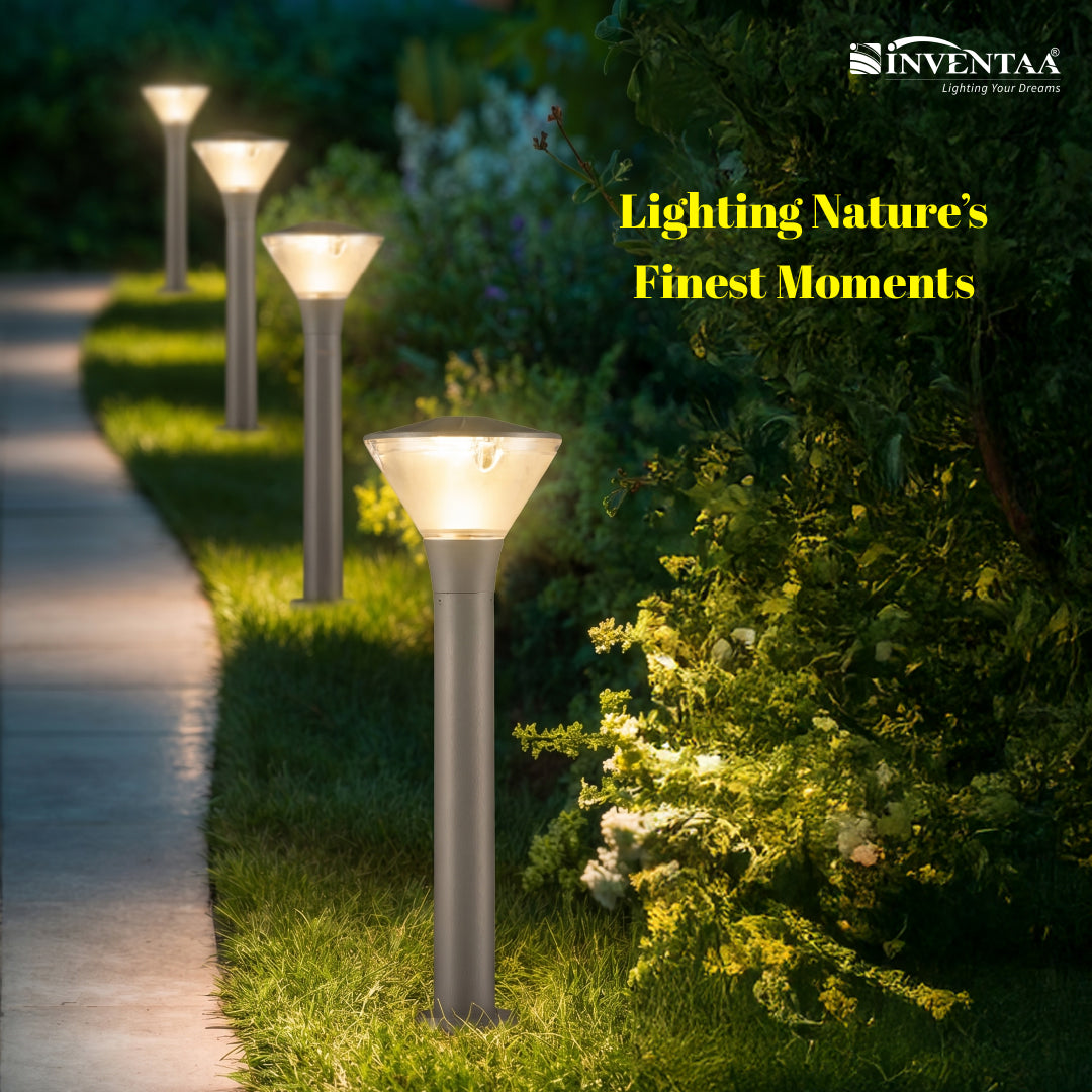 Yash 3 in 1  LED Bollard Light - INVENTAA Garden Lights