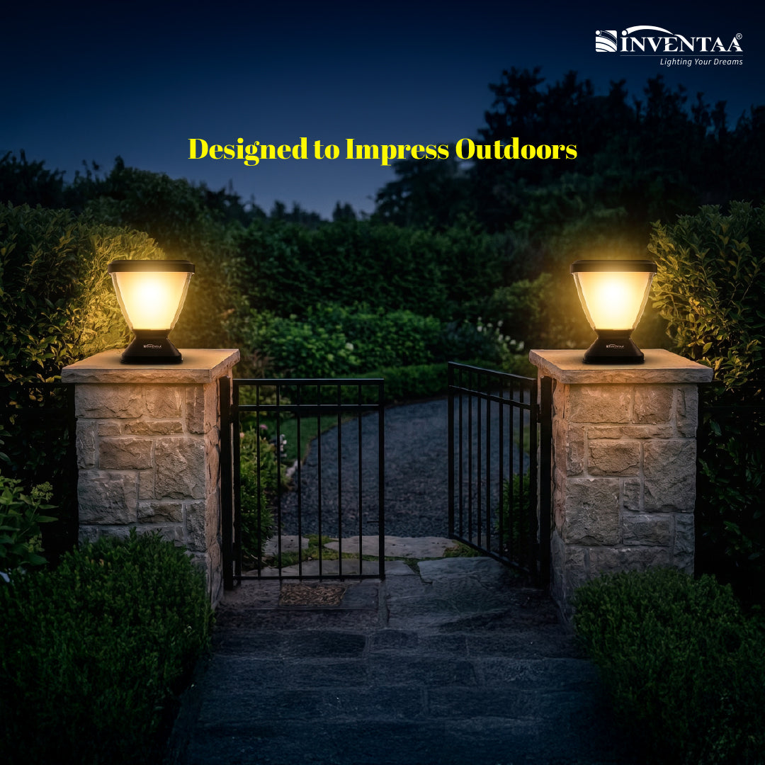 Zenia PRO 12W Outdoor Gate Pillar Light 3-in-1 LED (Cool, Warm & Neutral) | Waterproof Post Top Wall Mount Light for Home Gate, Compound & Boundary Wall