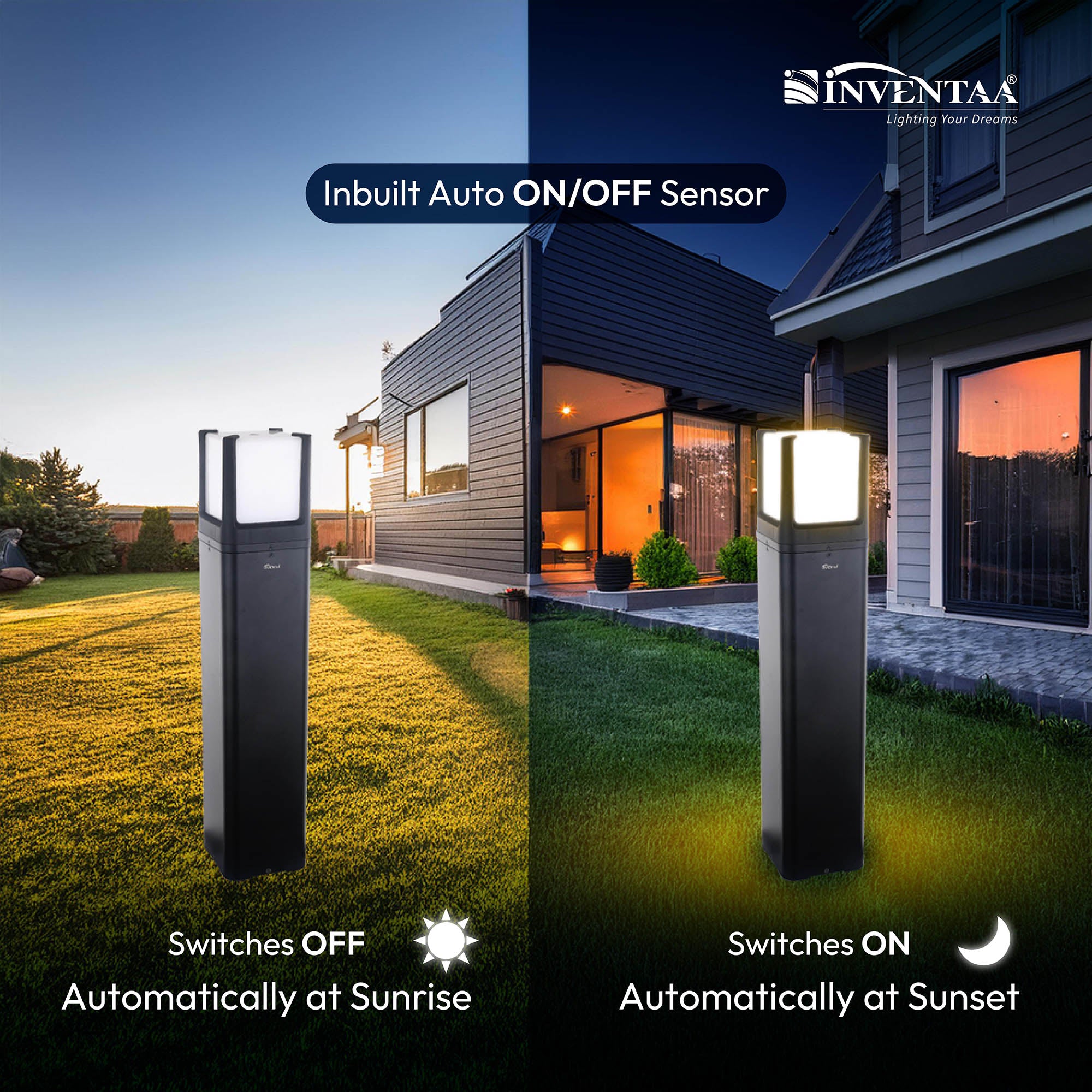 Auto On Off Smart Cuba LED Bollard Light #size_1 feet