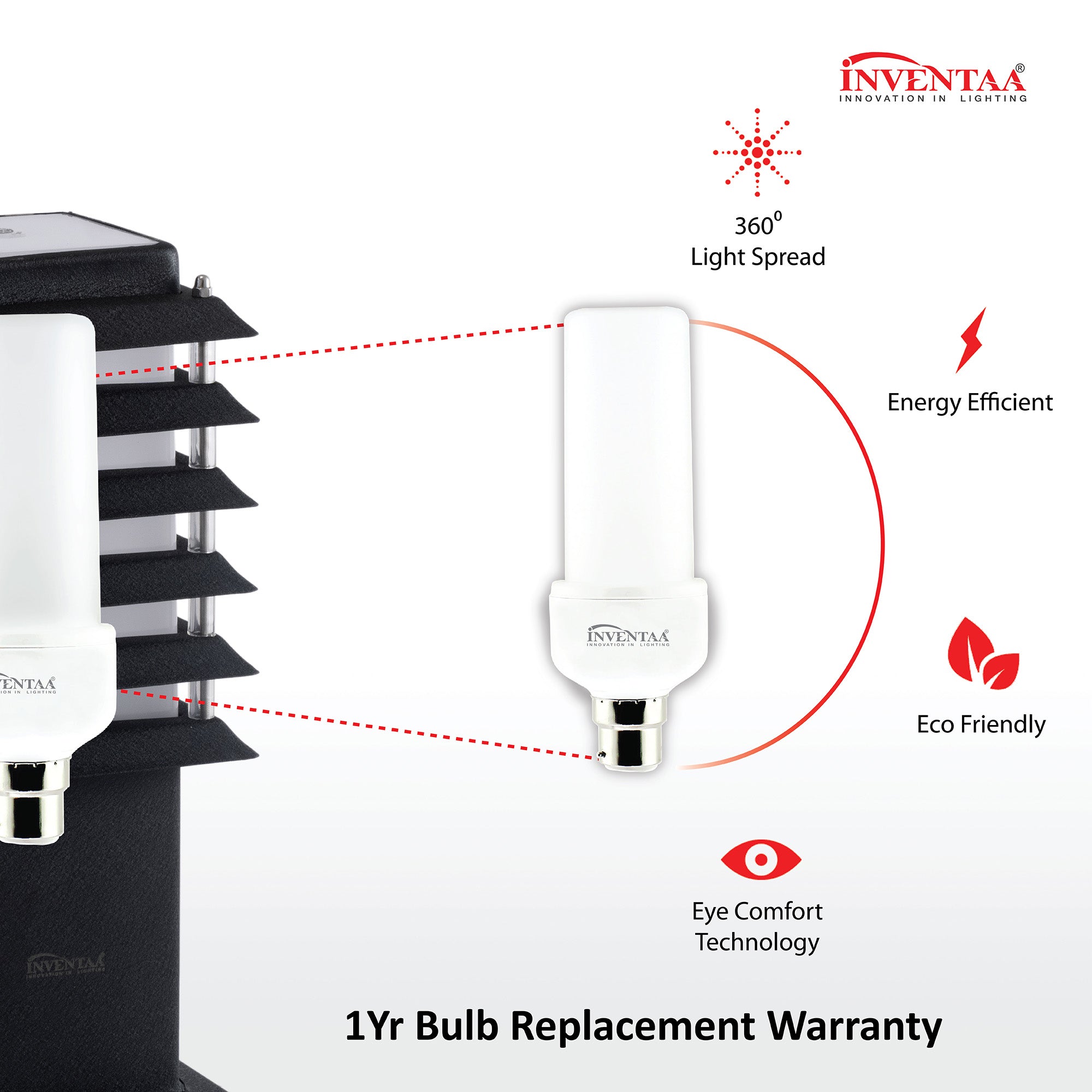 Enery efficient bulb options of  Riya 1 feet led garden bollard light #size_1 feet