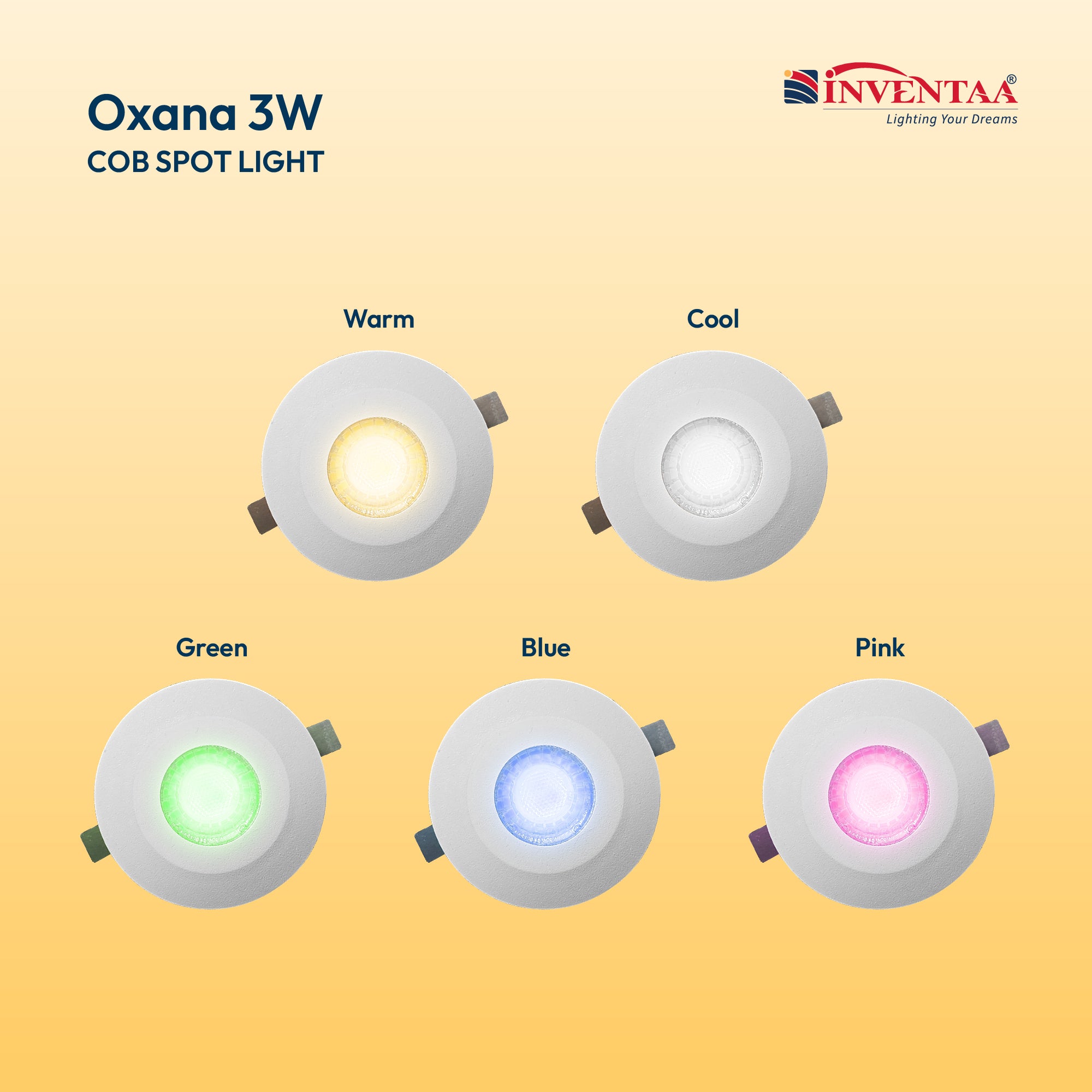 Color Variations Of Oxana 3W LED COB Spotlight