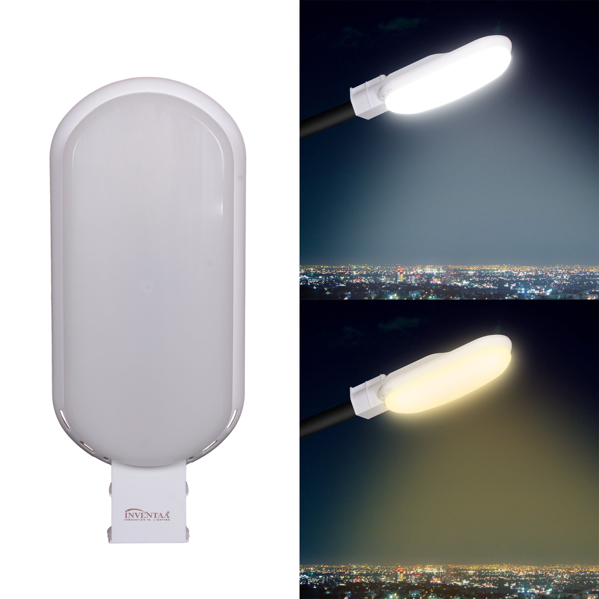 Cool and warm lighting comparison of Oreta led street path light 