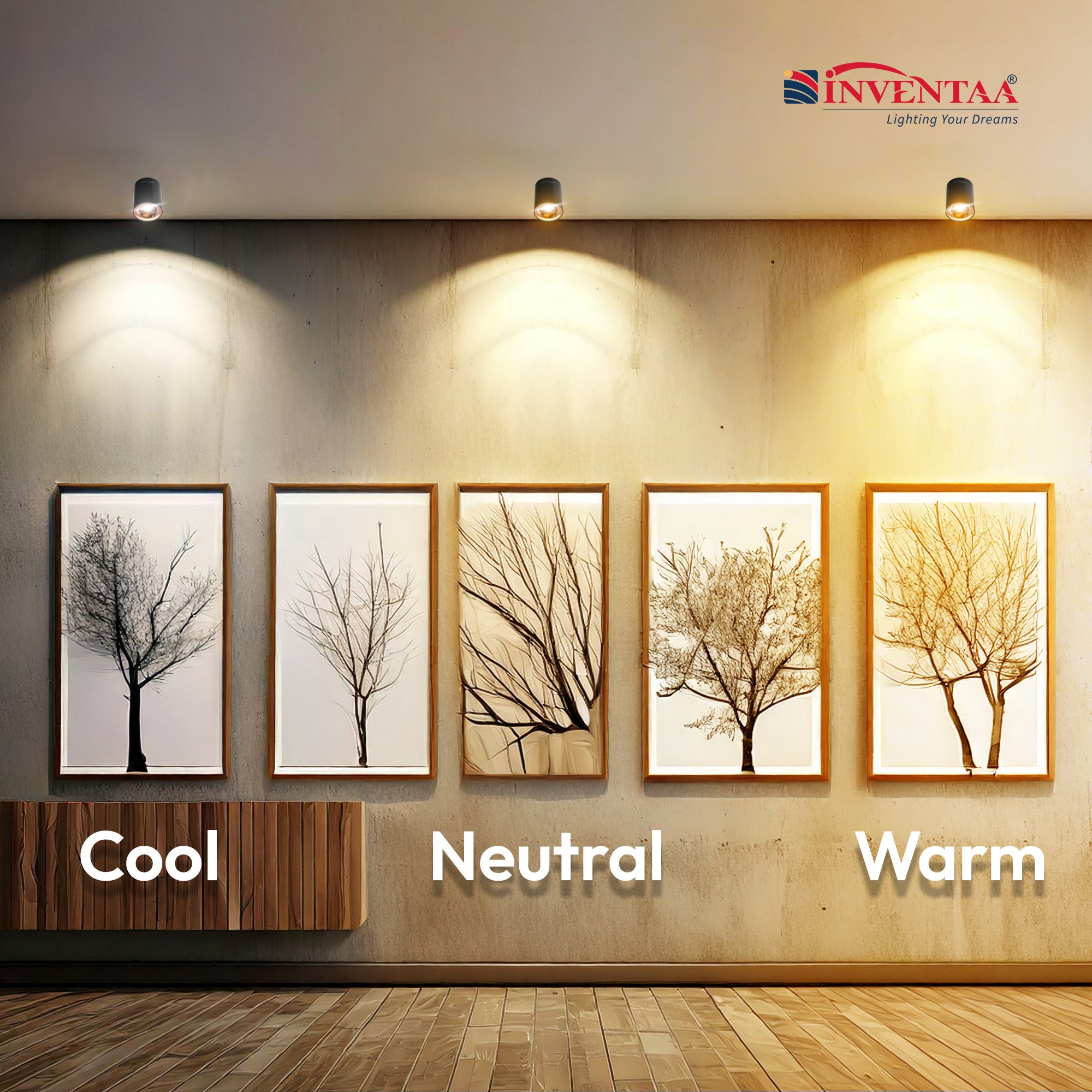 Cool, Neutral And Warm Comparison Of Oxana Curve COB Cylinder Light Black Rose Gold 12W #watts_12w