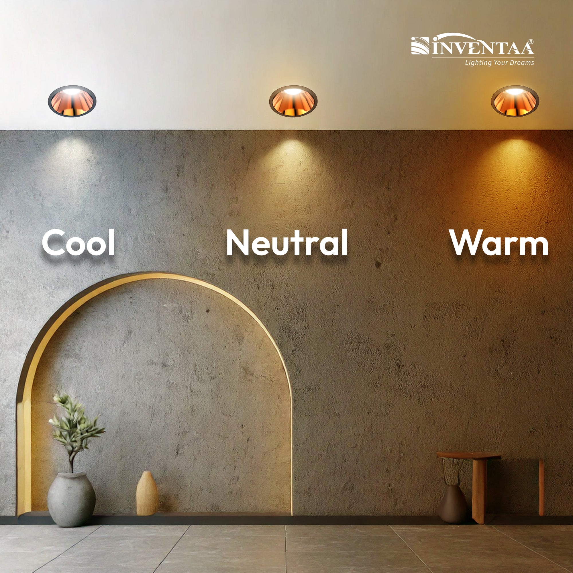 Cool Neutral And Warm Comparison Of Oxana Reflector COB Down Light 7W  White Silver Satin #watts_7w