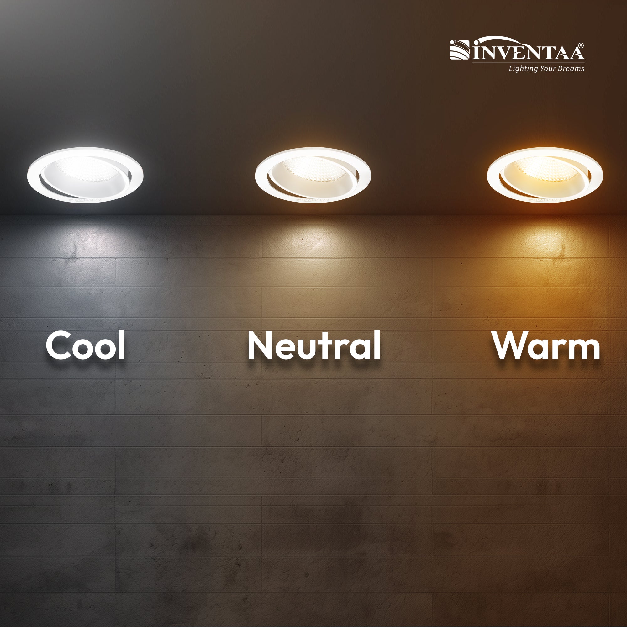 Cool Neutral And Warm Comparison Of Oxana Tilt COB Downlight