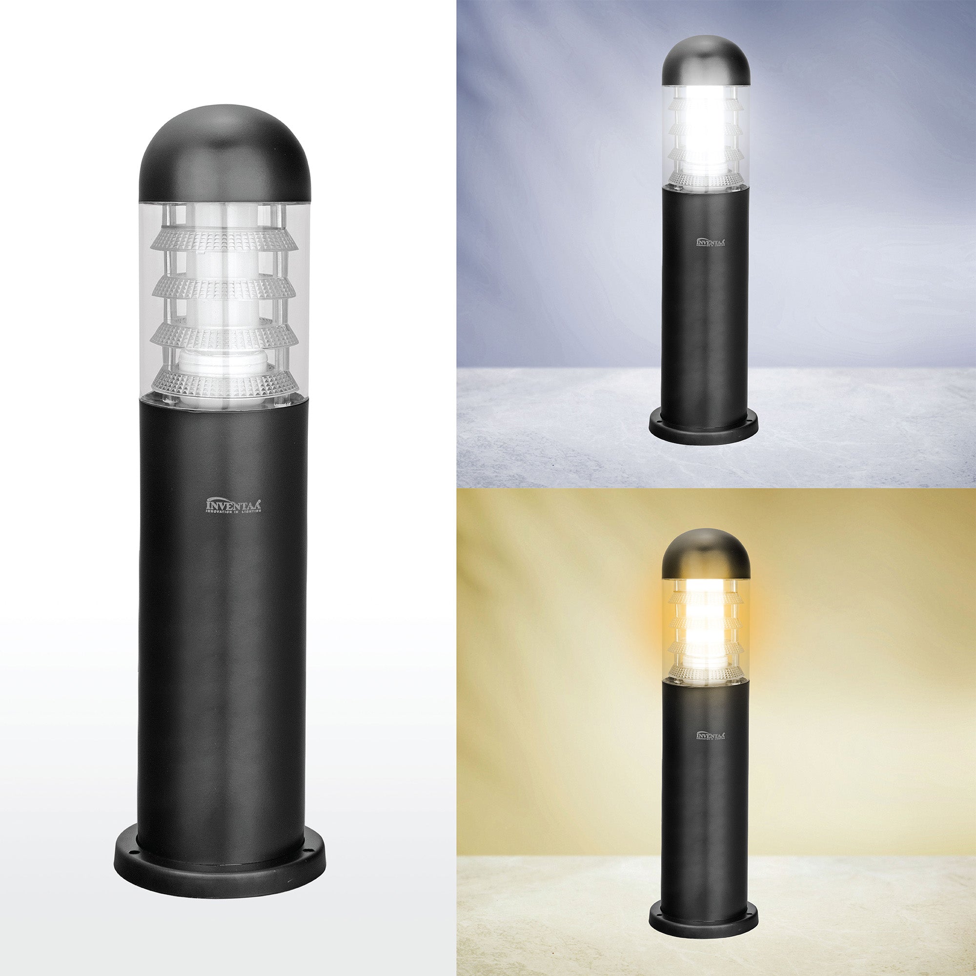 Cool and warm white comparison of Electra 2 feet led garden bollard light #size_2 feet