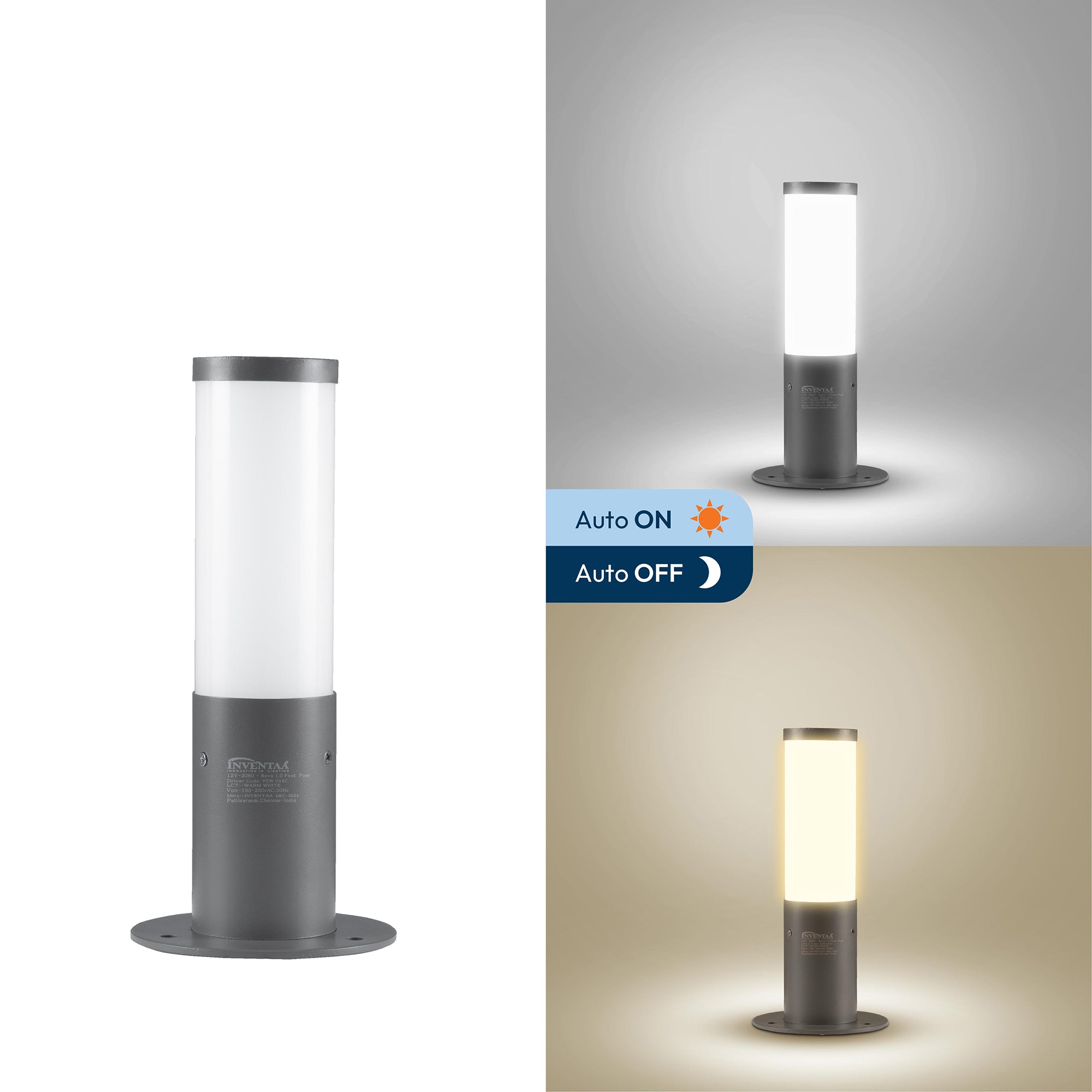 Smart Reva LED Garden Bollard Light Cool Warm Comparison #size_1 feet