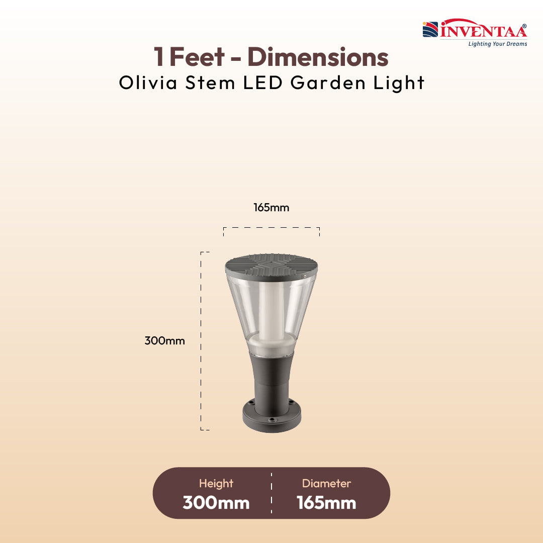 Olivia Stem 15W Yard LED Bollard Light