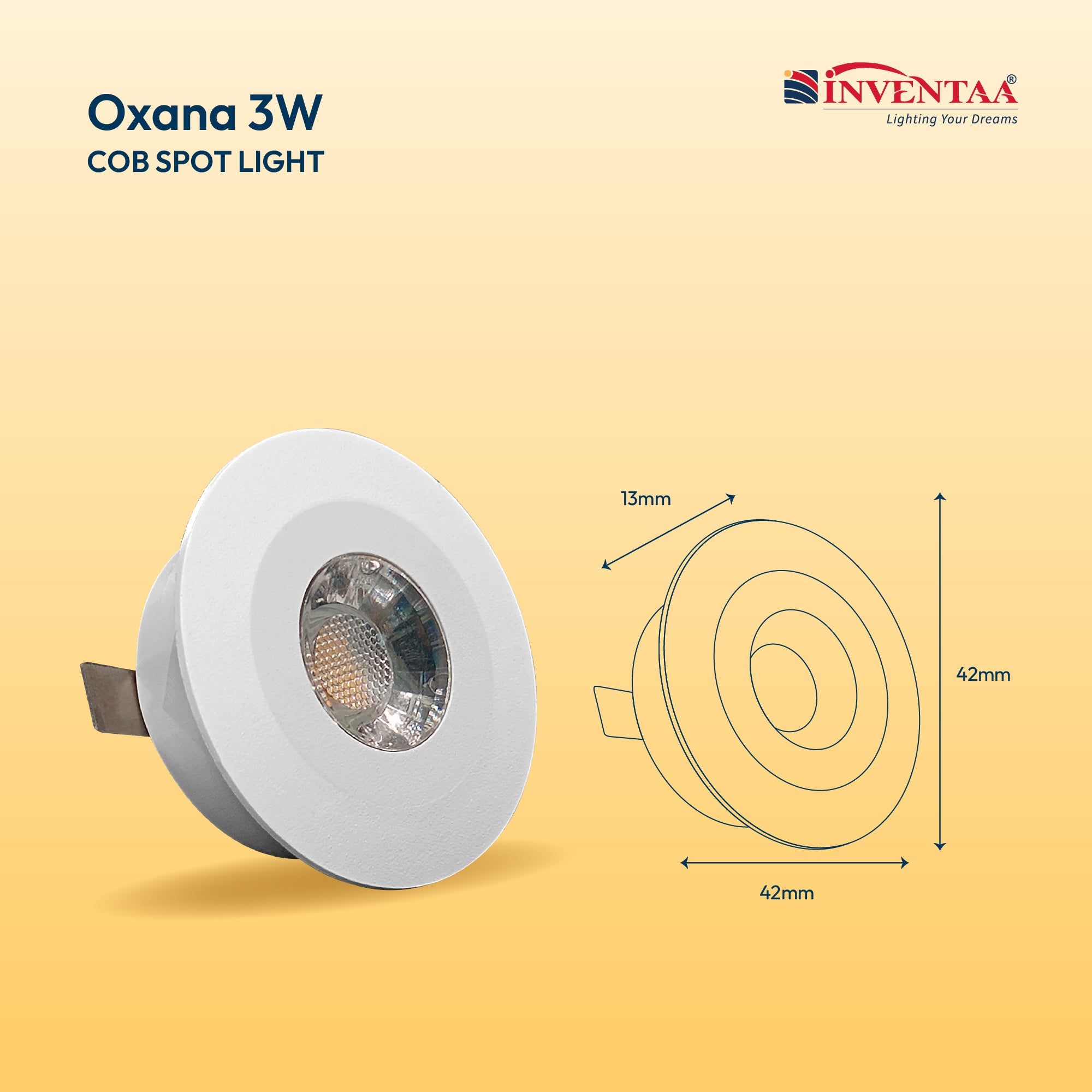 Oxana 3W LED COB Spotlight For Interior Lighting