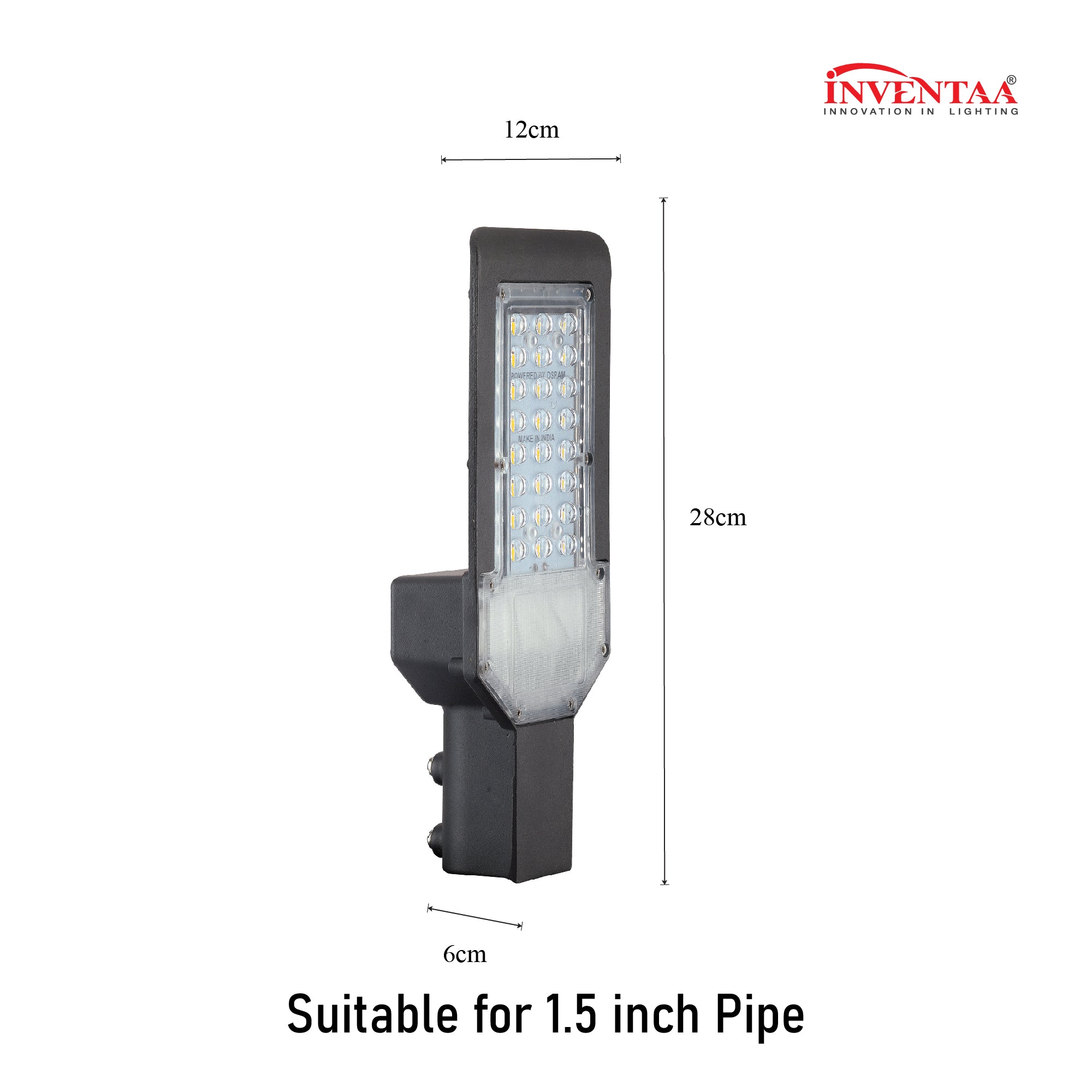 Dimension of Lexa 24W led street light #watts_24w