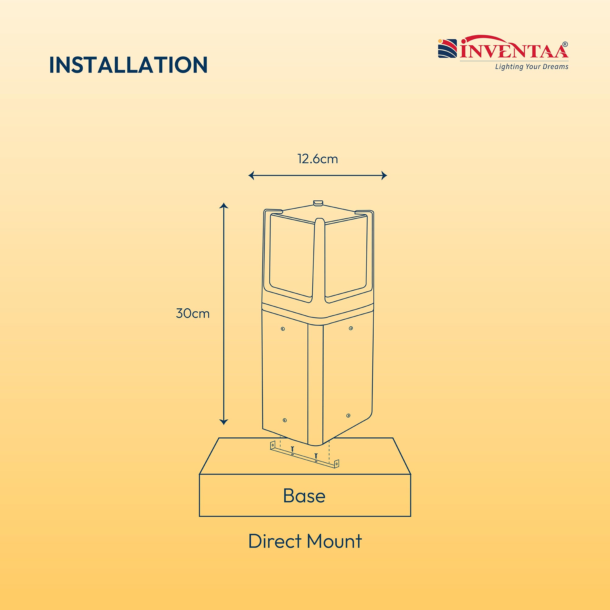 Dimension Of Smart Cuba LED Bollard Light #size_1 feet