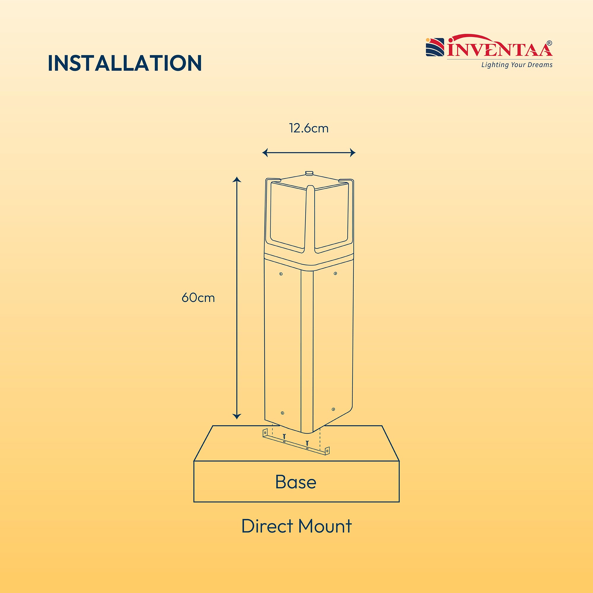 Dimension Of Smart Cuba LED Bollard Light 2 Feet #size_2 feet