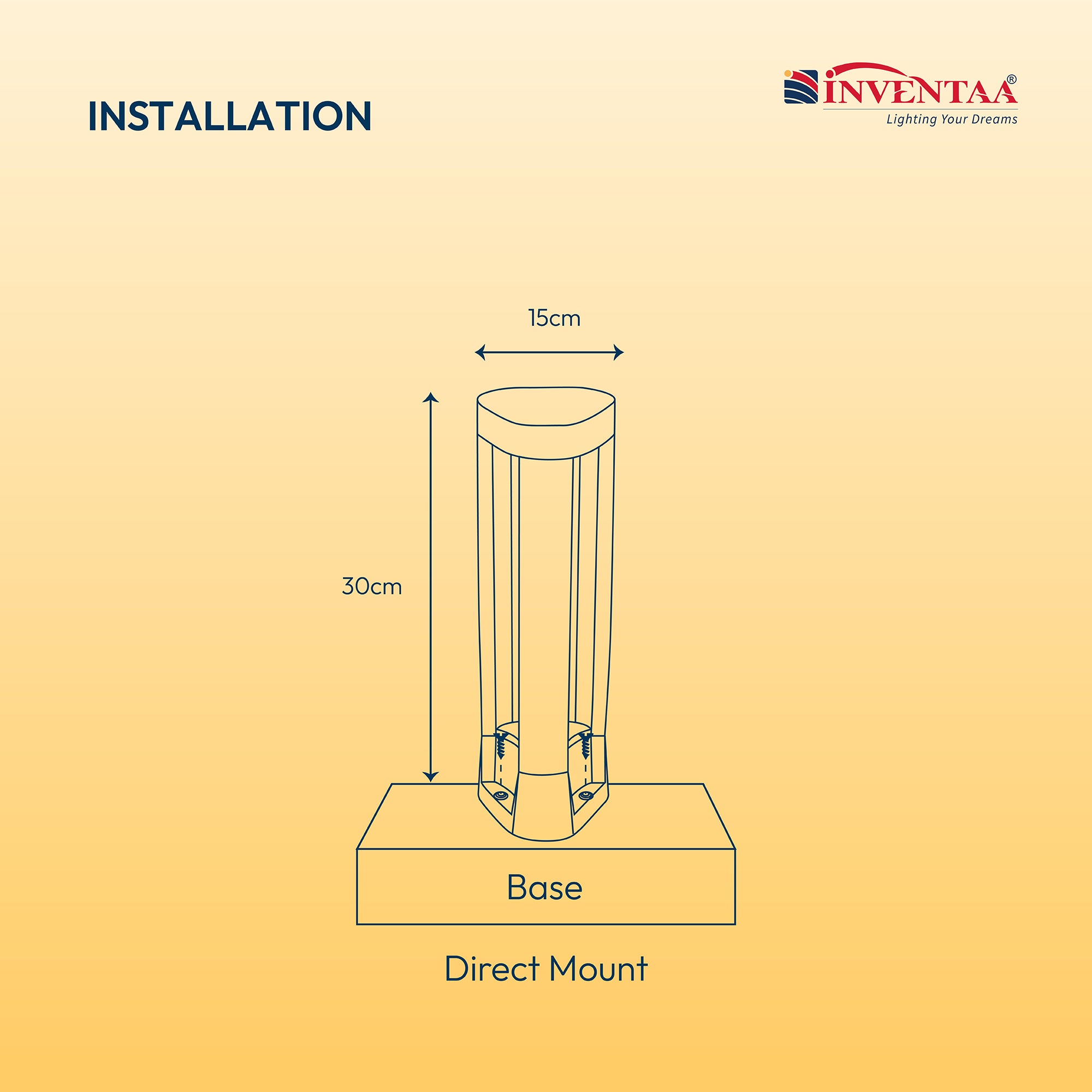 Dimension Of Smart Inspire LED Bollard Light 2 feet #watts_20w