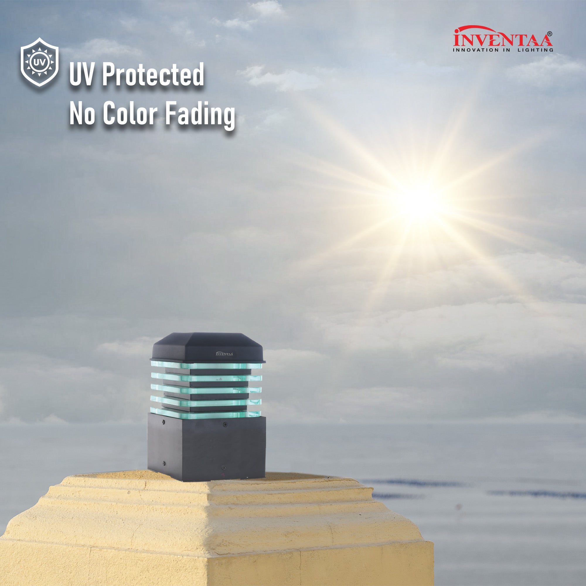 UV Protected Eberta 6 inch Square LED Gate Light #shape_round