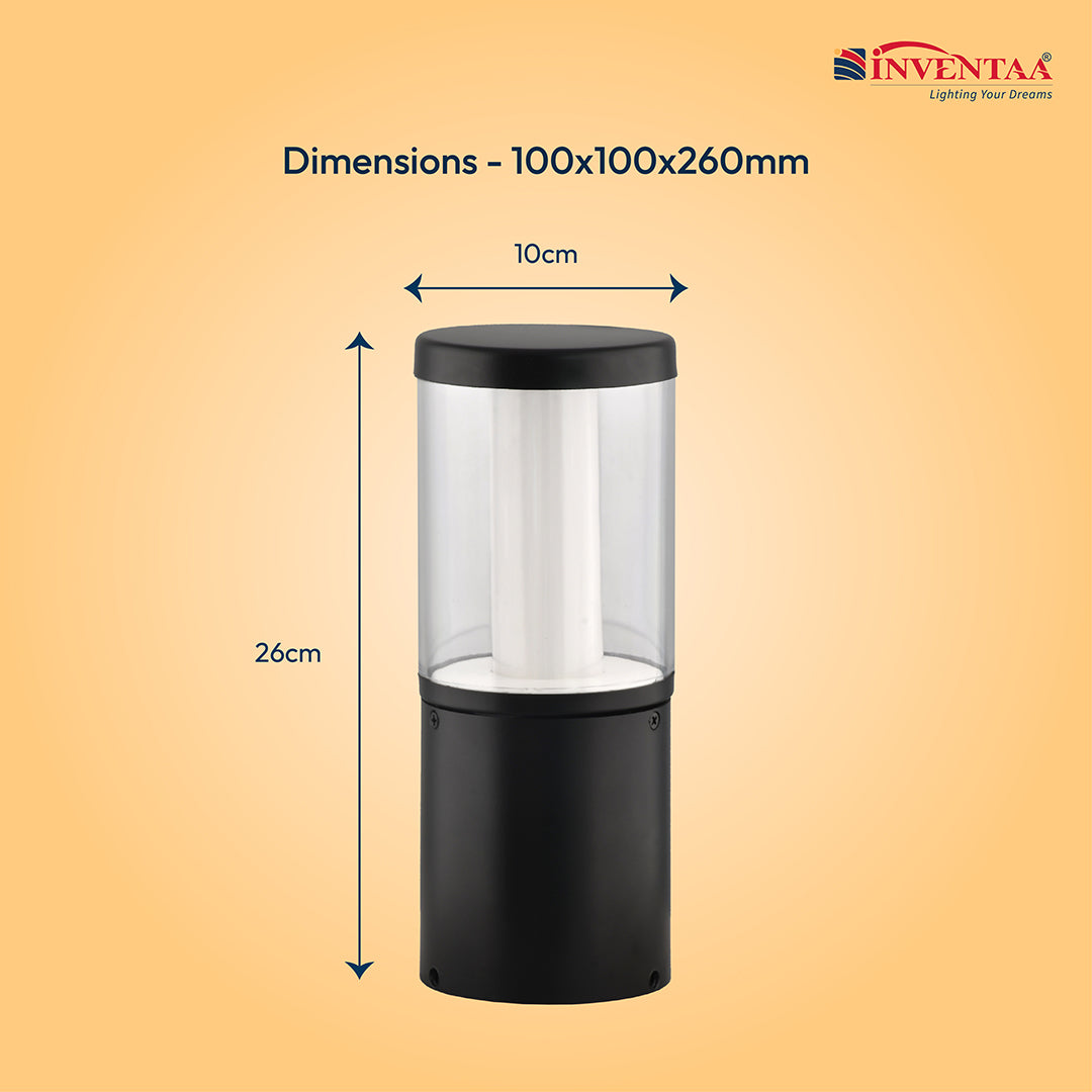 Gate light lamp with detailed size chart