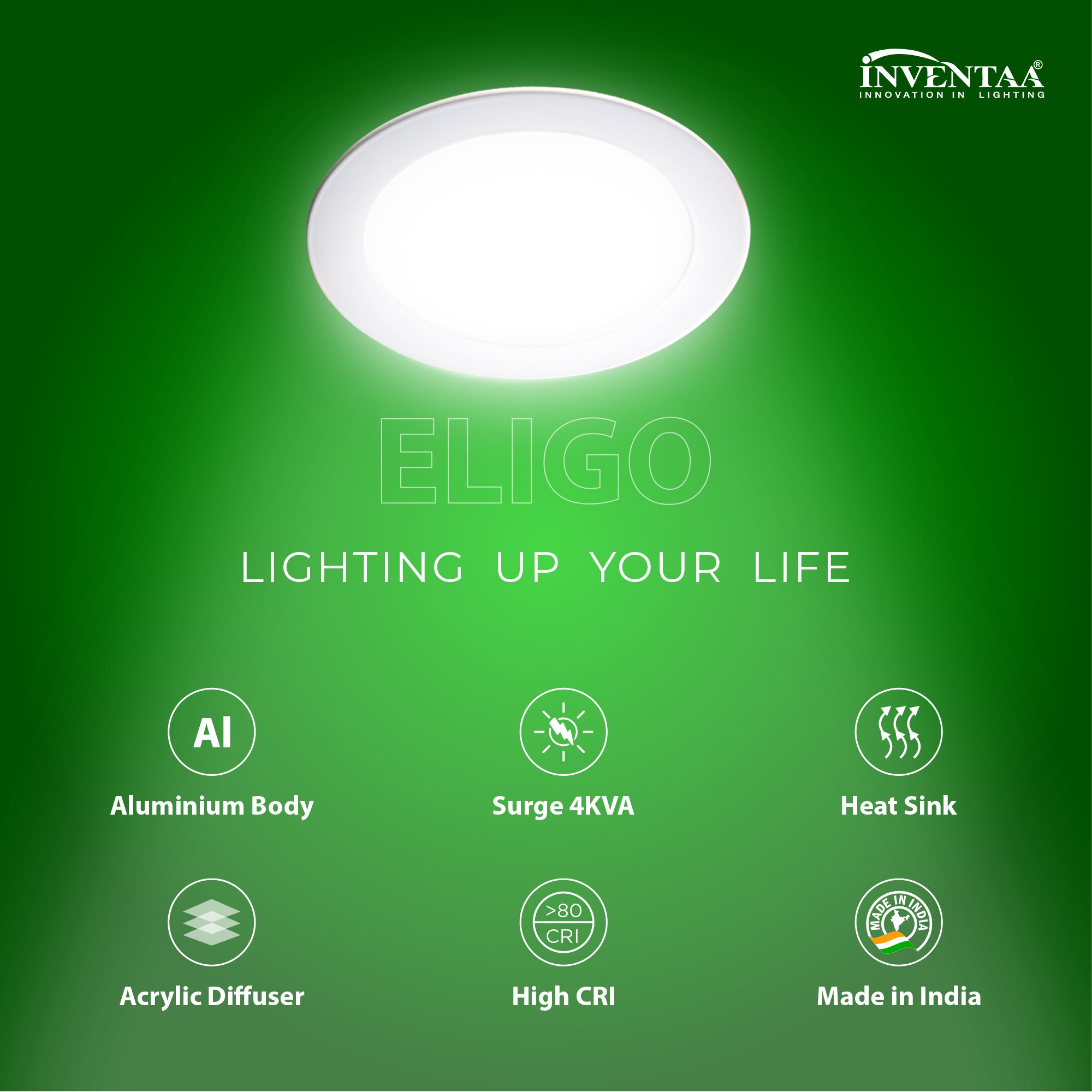 Features Of Eligio Round LED Panel Light #watts_4w
