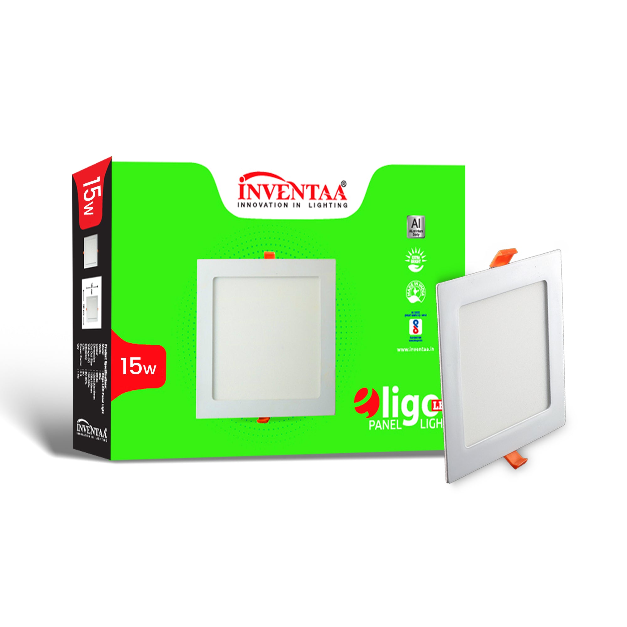 Eligo square 15w led panel light with its box enclosure #watts_15w