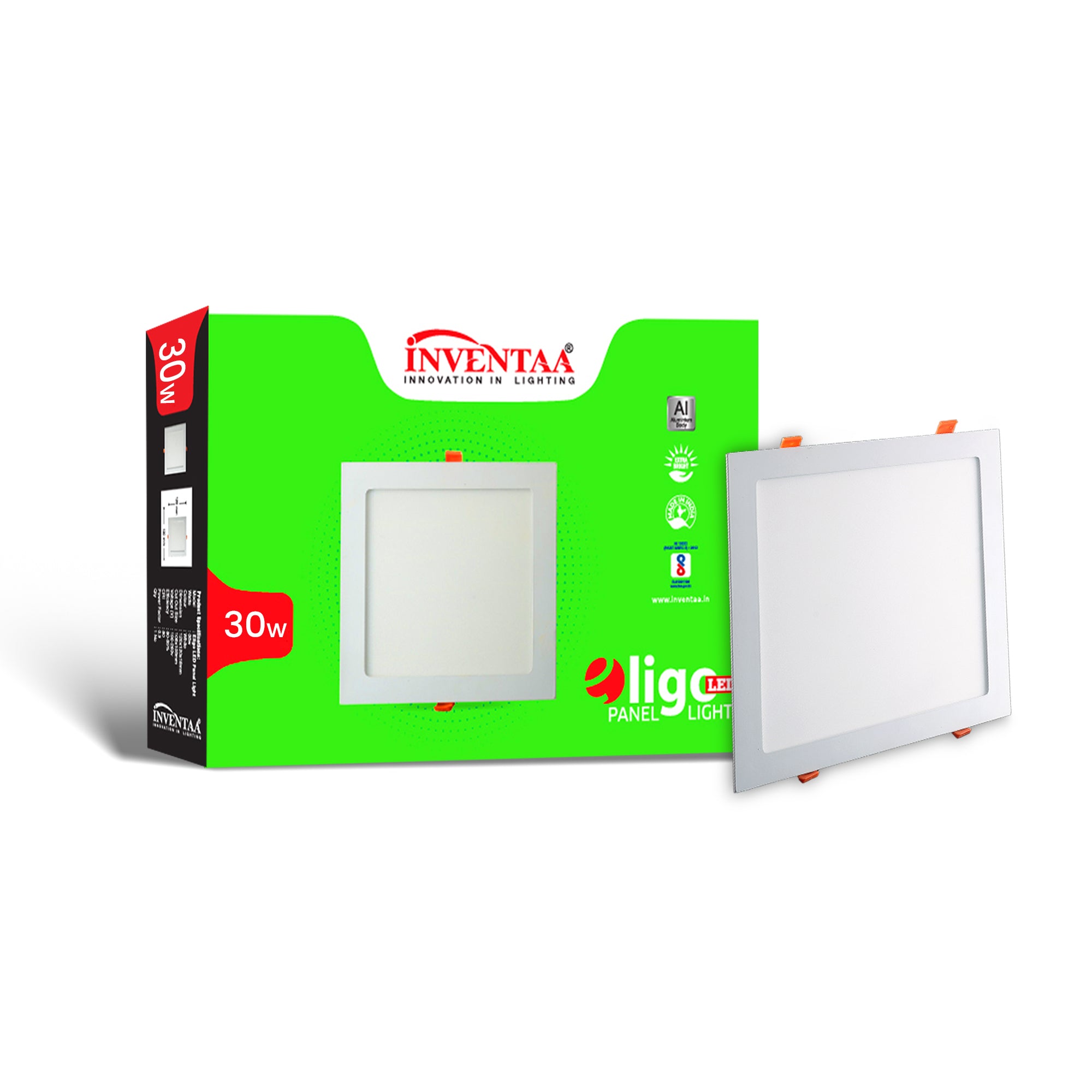 Eligo square 30w led panel light with its box enclosure #watts_30w