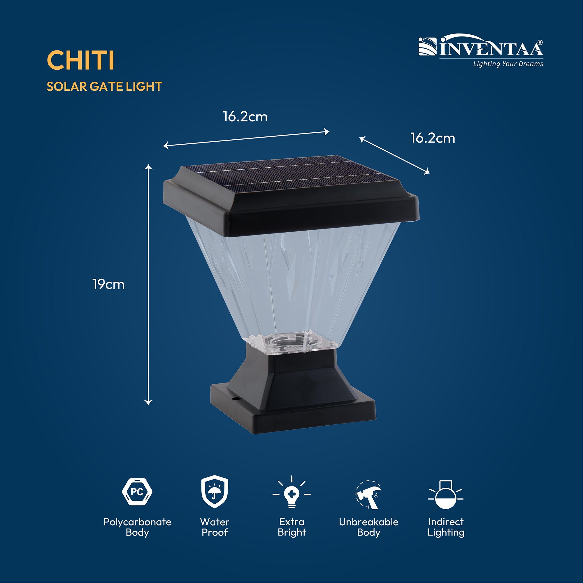 Chiti LED Solar Gate Light With 1 Yr Replacement Warranty