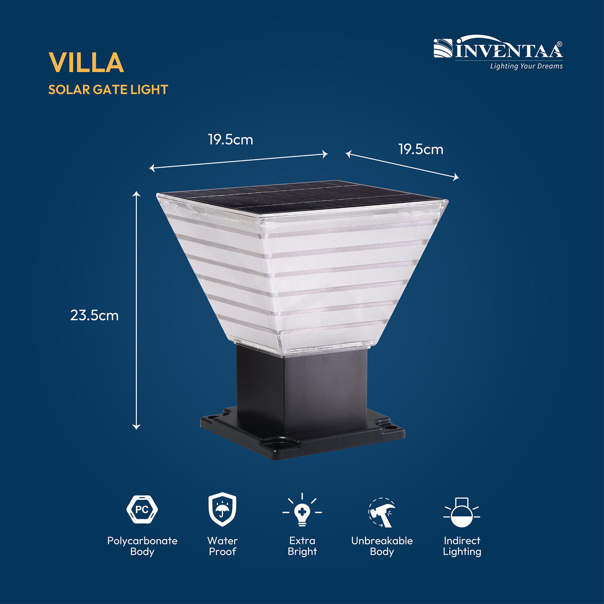 Villa Solar LED Outdoor Gate Light