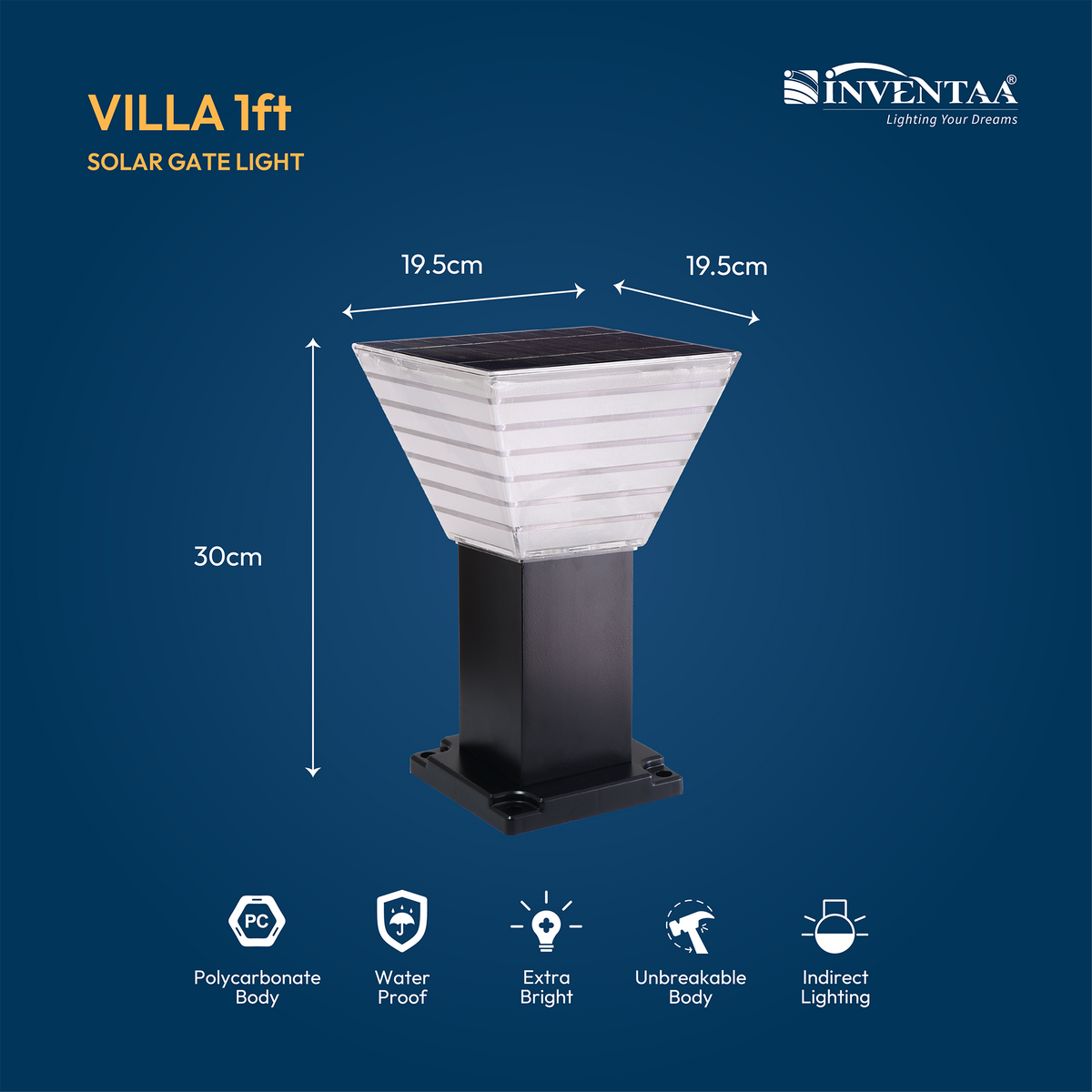 Villa Solar LED Outdoor Bollard Light