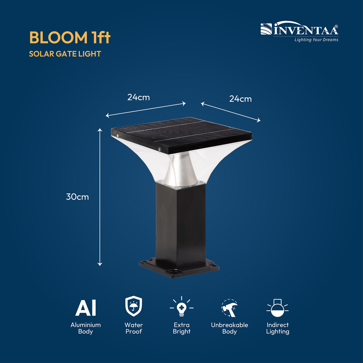 Bloom Solar LED Outdoor Bollard Light