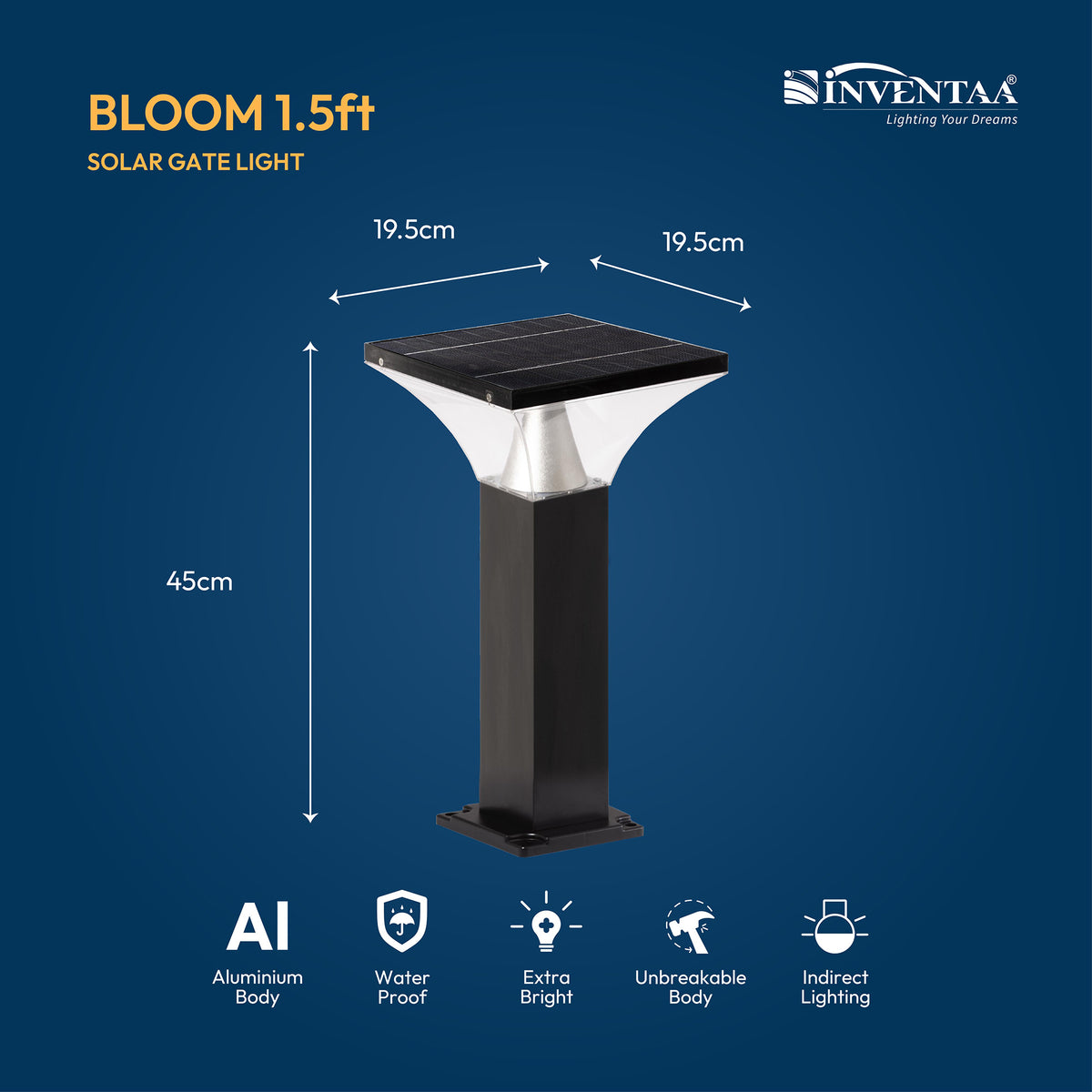 Bloom Solar LED Outdoor Bollard Light