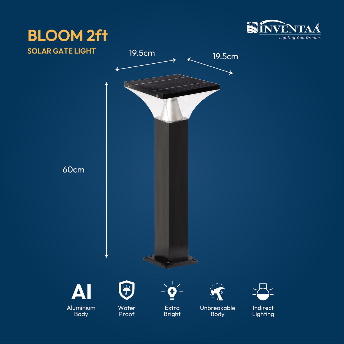 Bloom Solar LED Outdoor Bollard Light